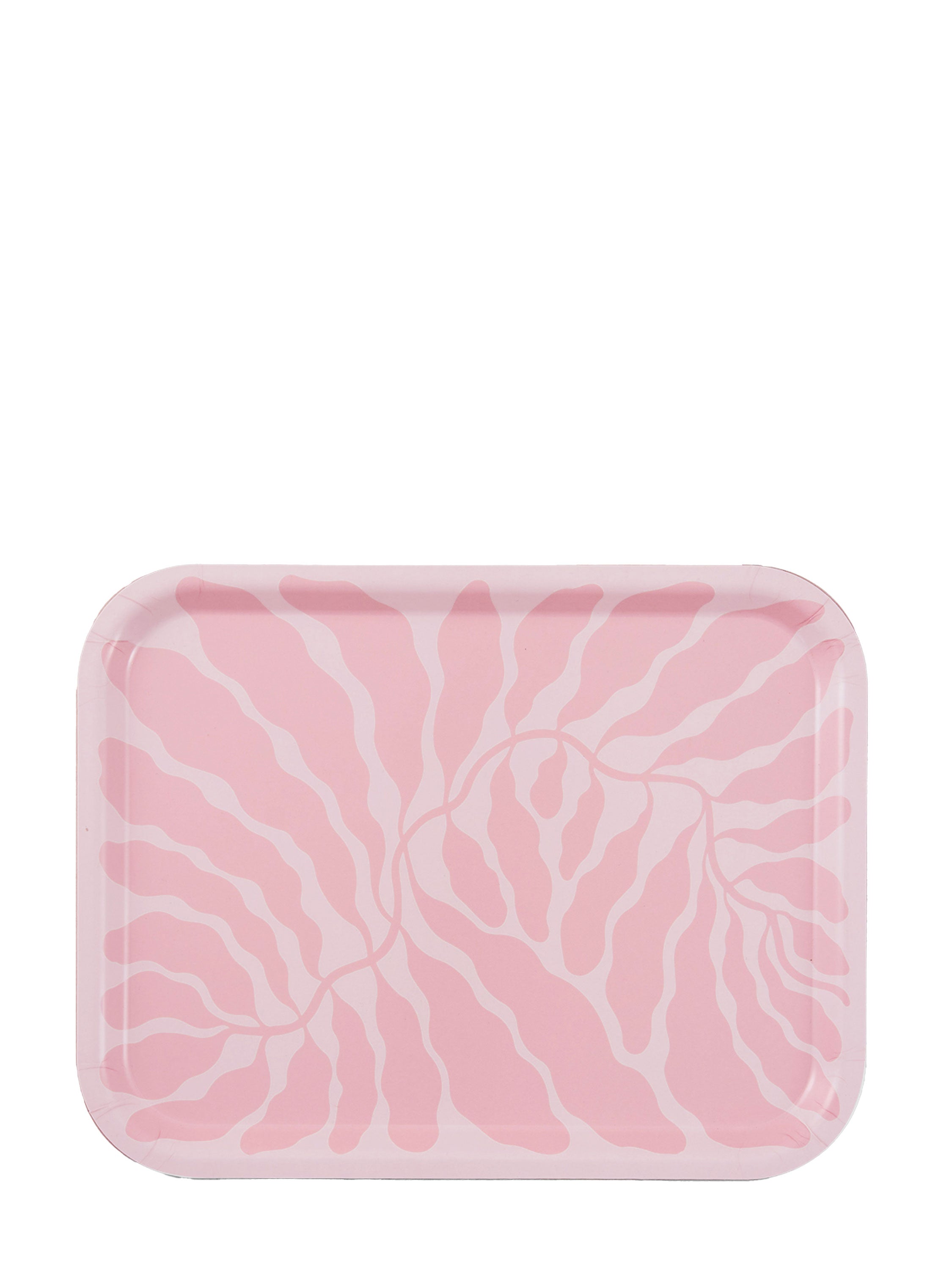 Pink Leaves Rectangle Art Tray Pink Leaves Rectangle Art Tray