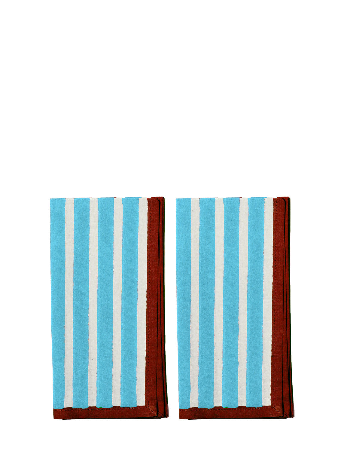 Blue brown stripe napkin set by YOD&CO