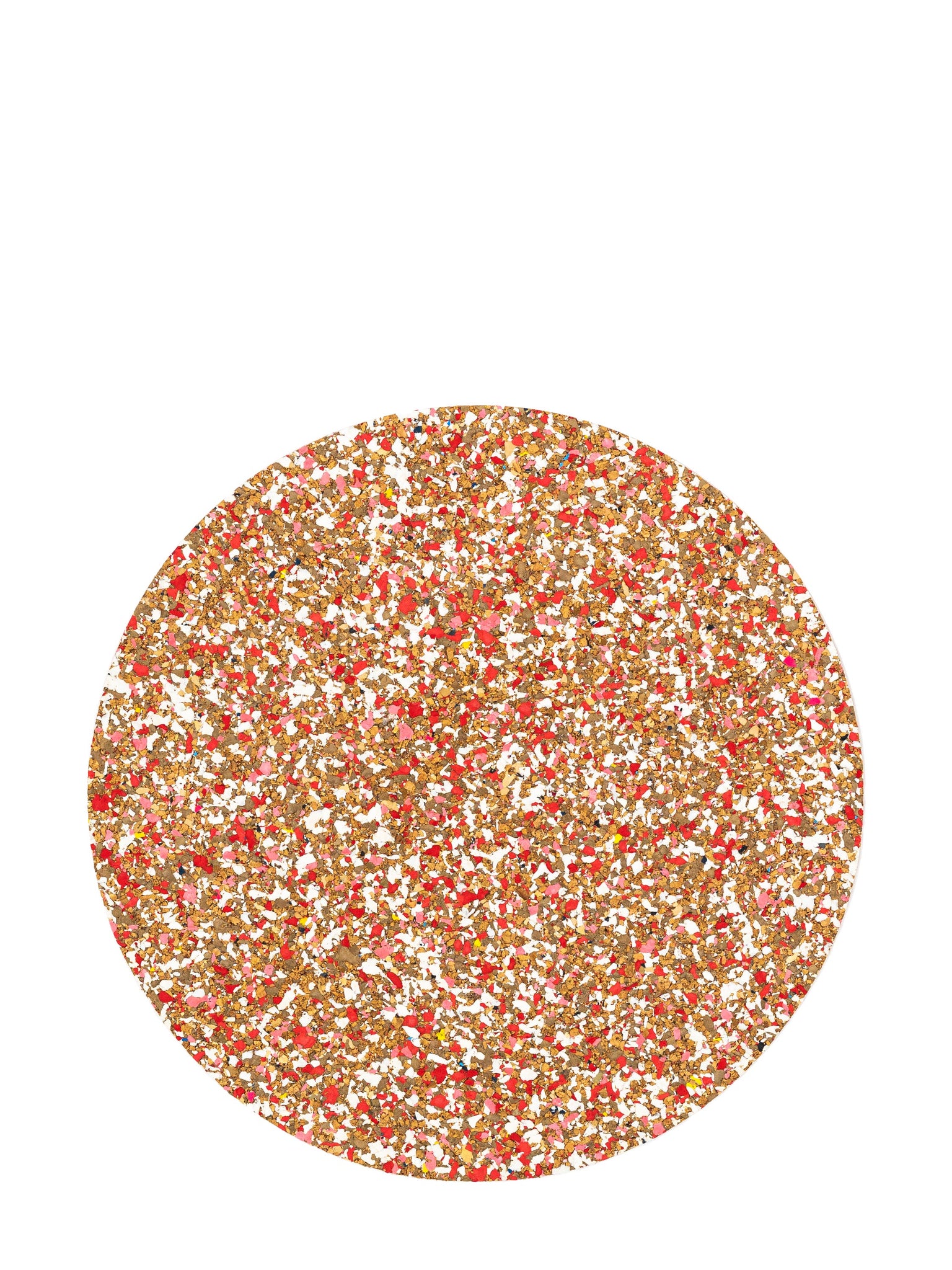 eco red recycled rounds cork placemat by Yod&CO