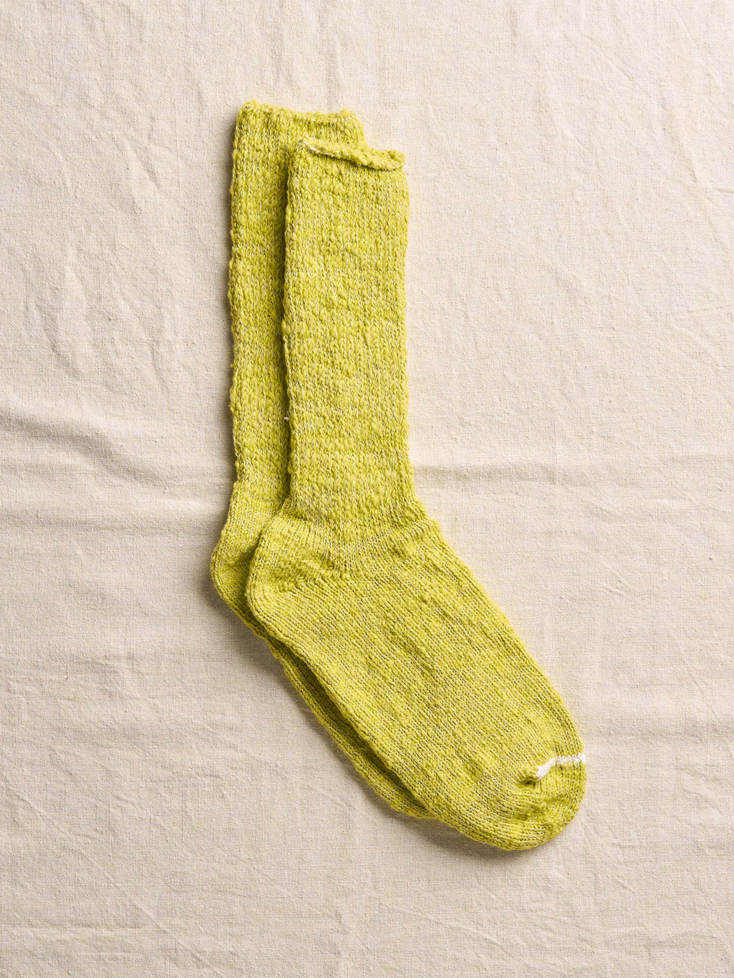 Yahae Garabou Organic Cotton Slipper Socks - Yellow Green