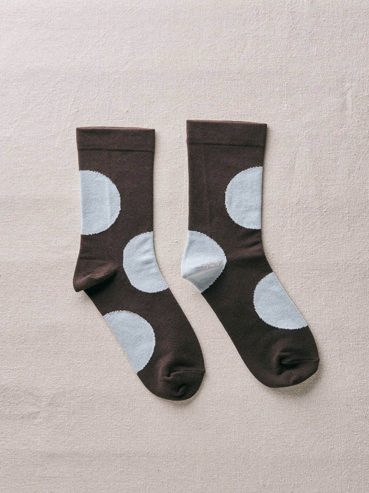 Yahae Organic Cotton Asymmetry Dot Socks - Pale Blue