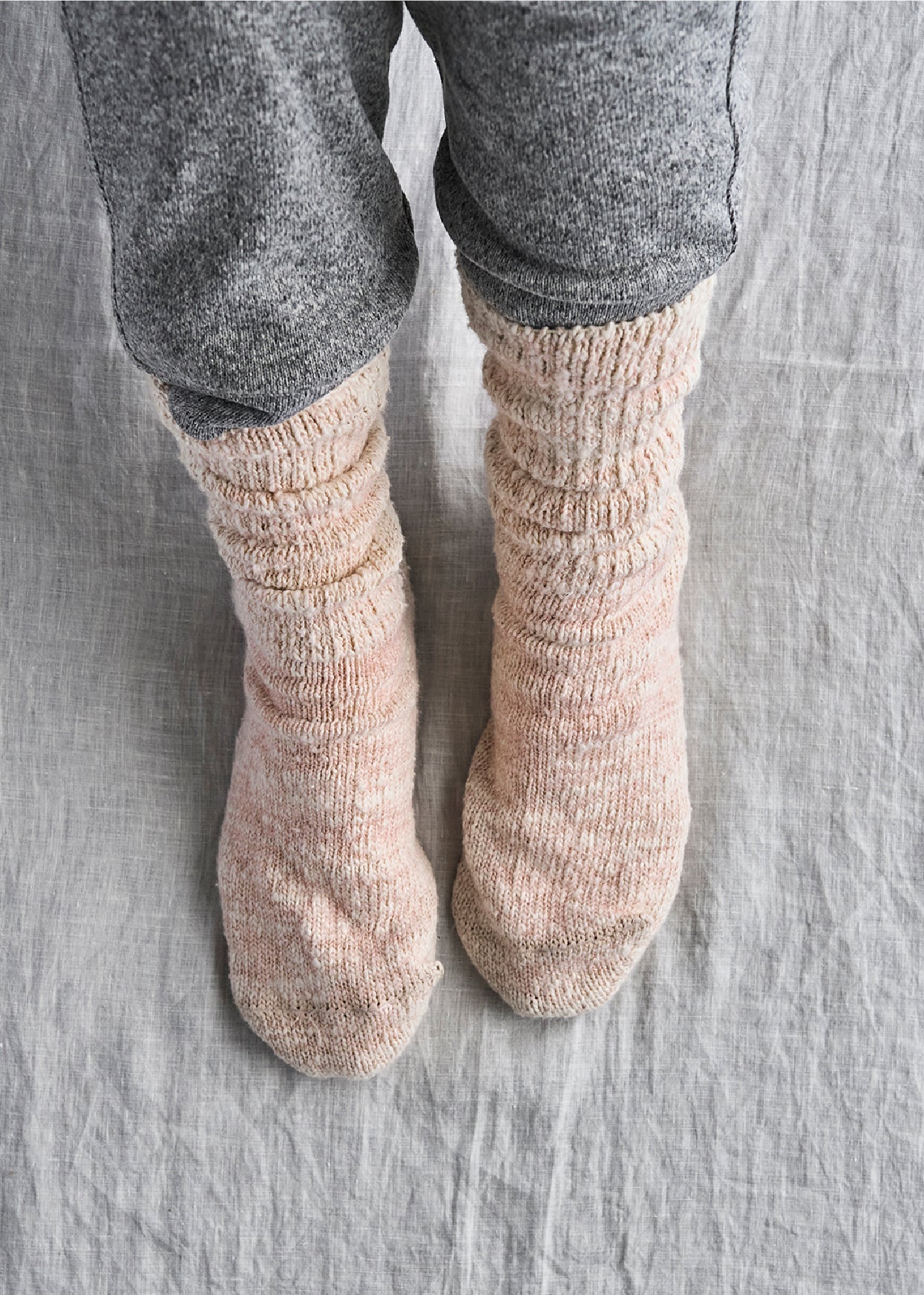Yahae Garabou Organic Cotton Slipper Socks - Pink