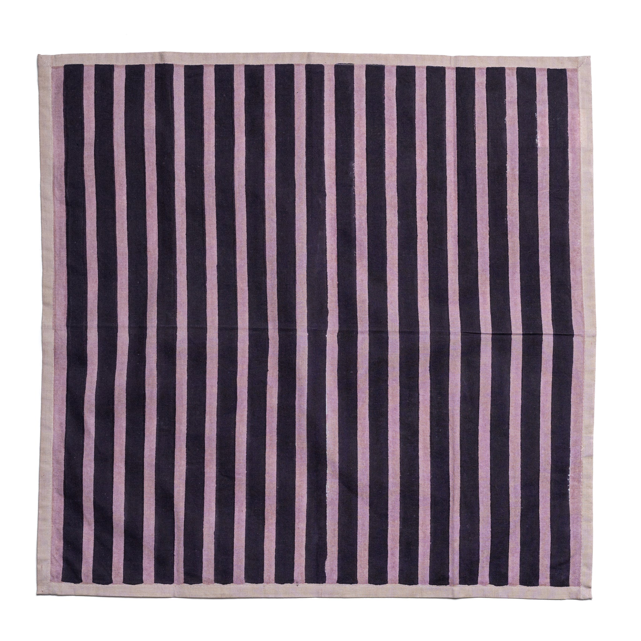 Block stripe napkins set of two - purple
