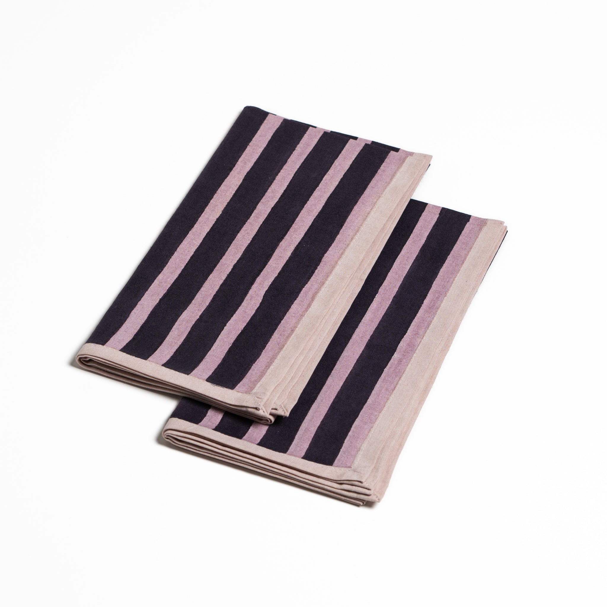 Block stripe napkins set of two - purple