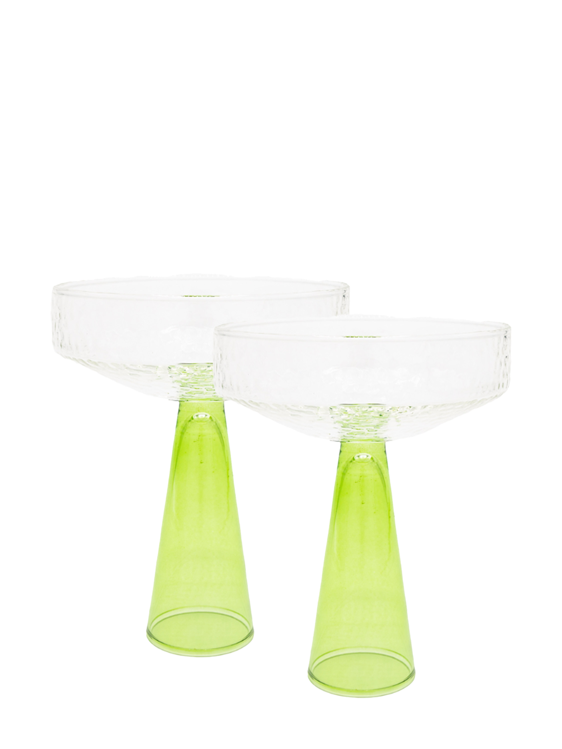 Green coupe cocktail glass set by BRUT