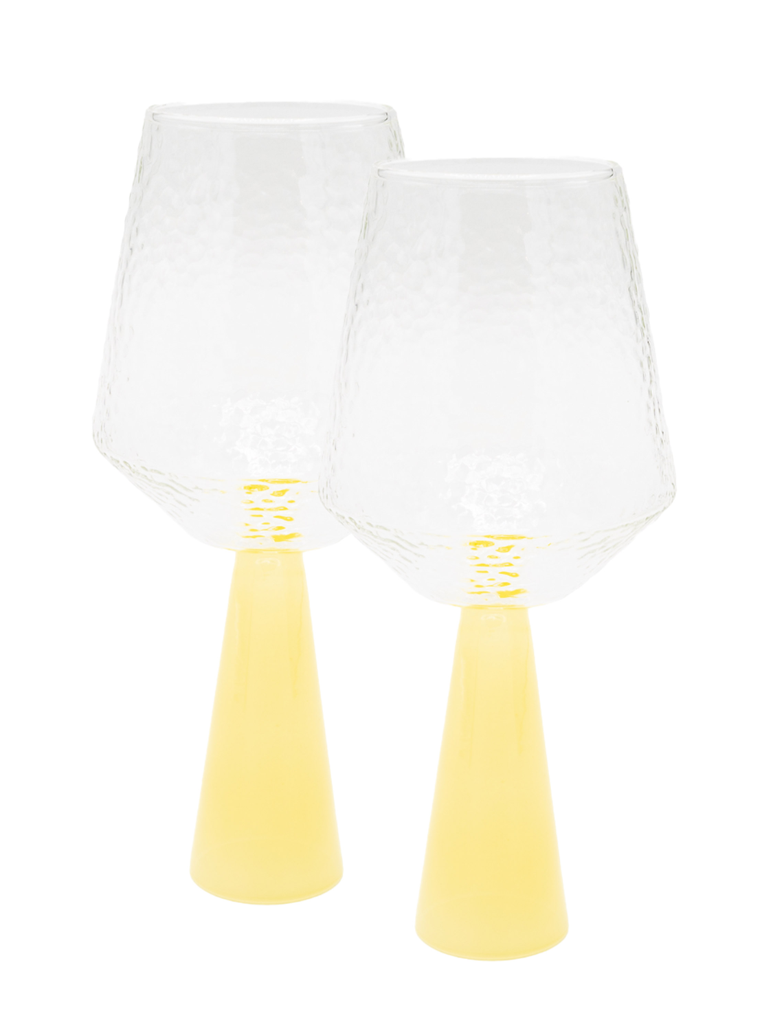Yellow wine glass set by BRUT