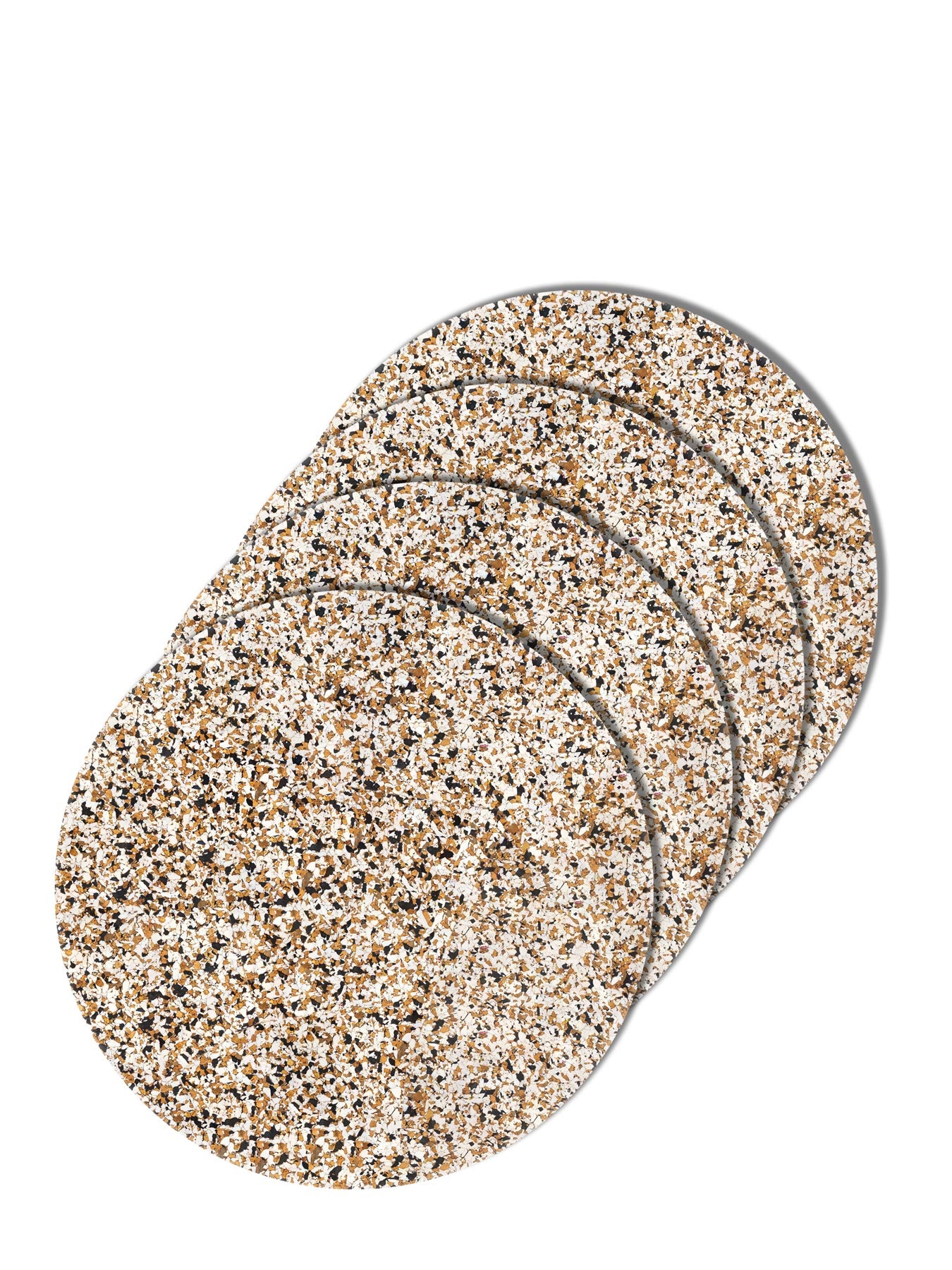 cork and recycled rubber placemats set of four. black