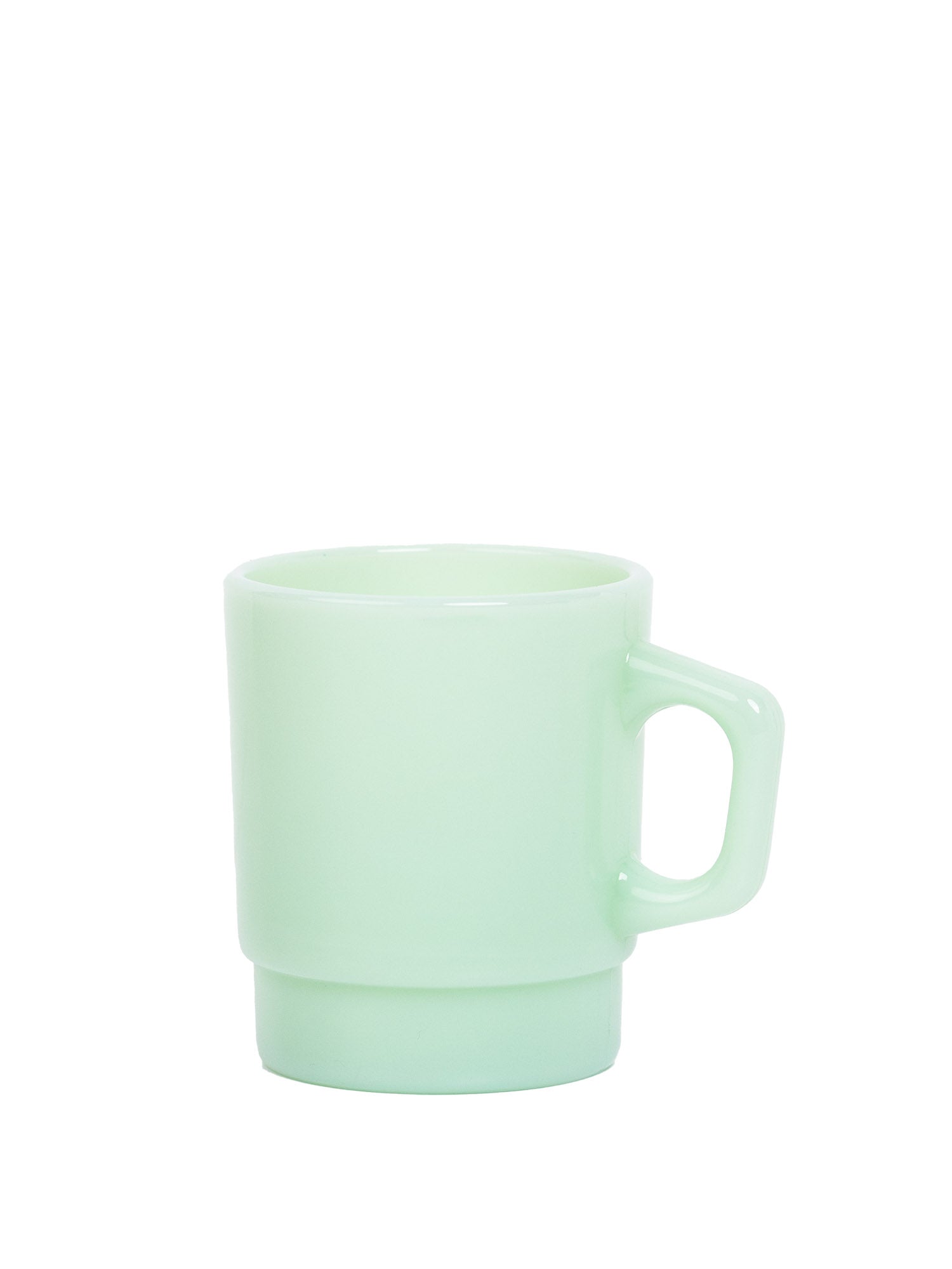 milk glass mug in green
