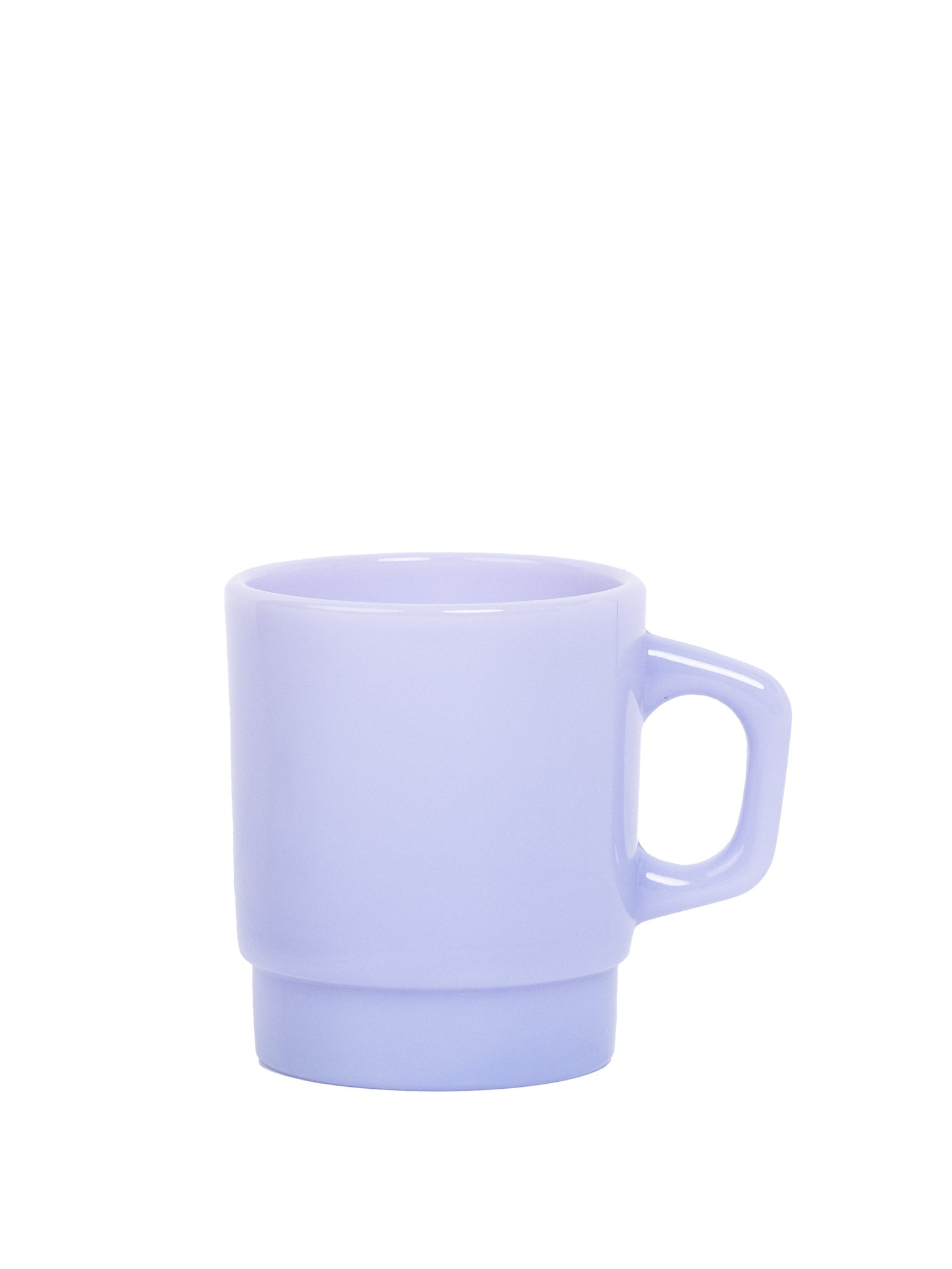 milk glass mug in lilac