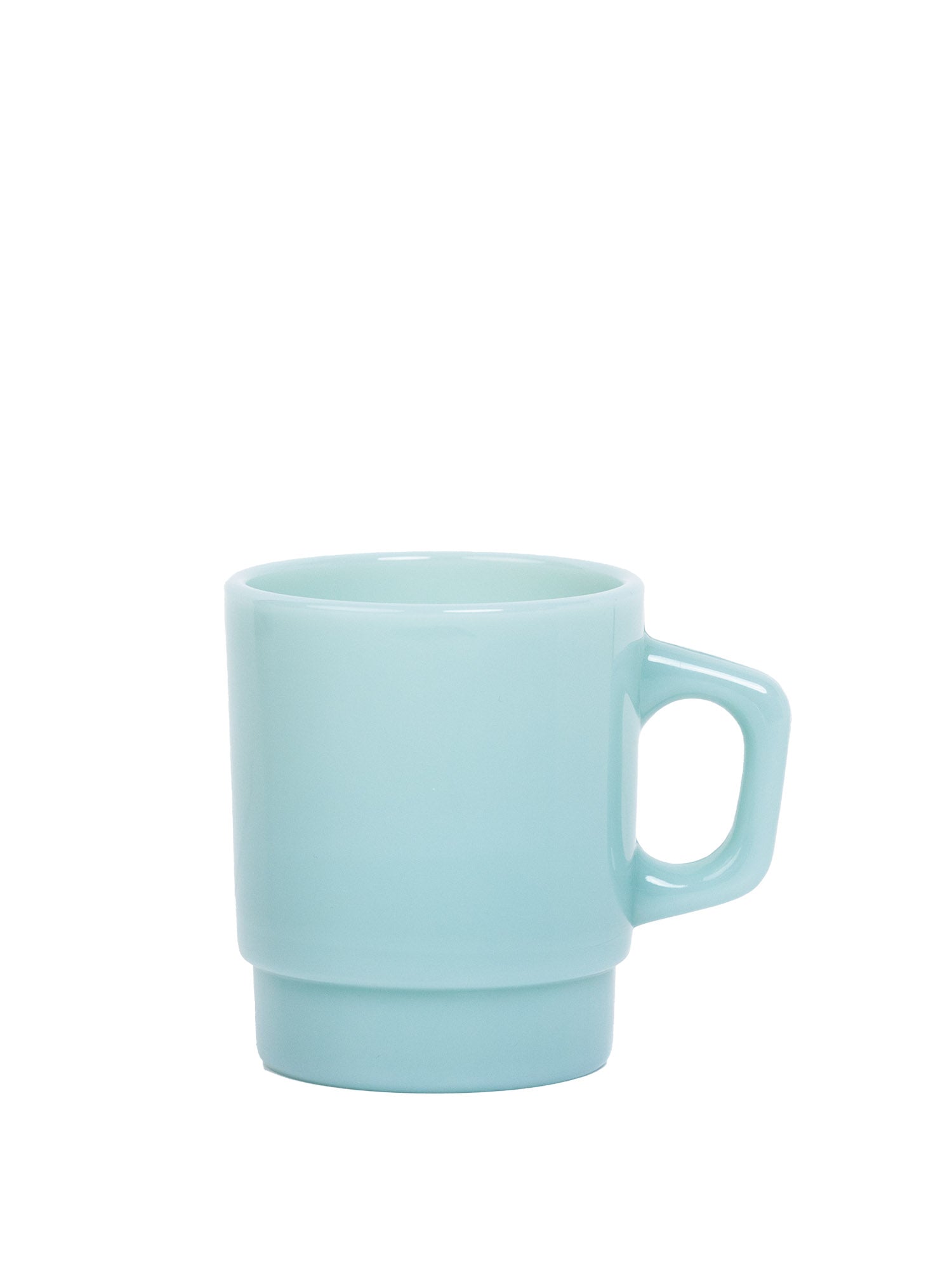 milk glass mug in green