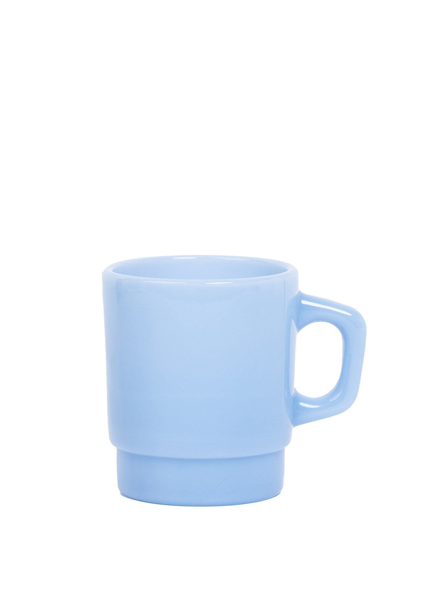 milk glass mug in blue