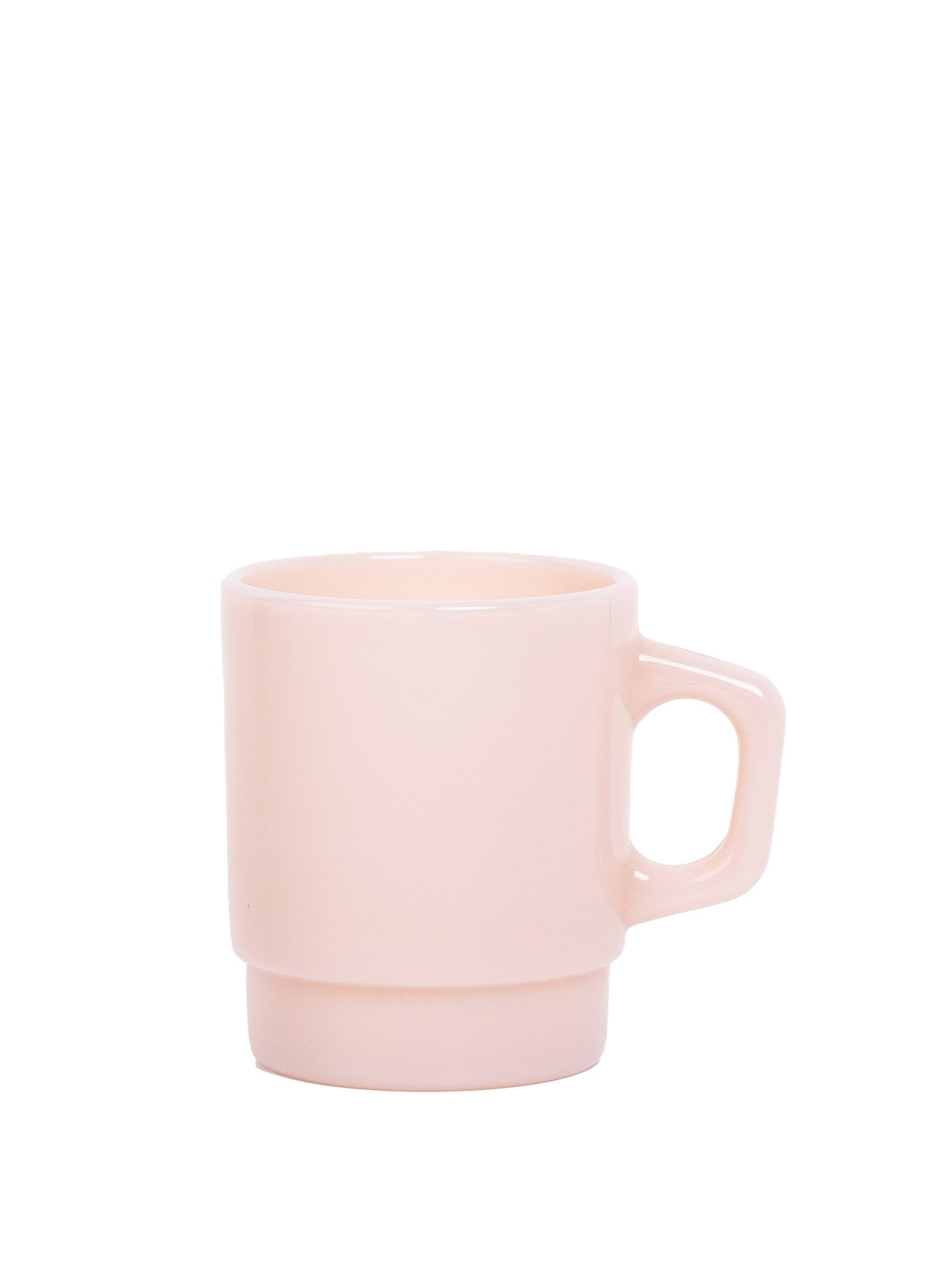 milk glass mug in peach