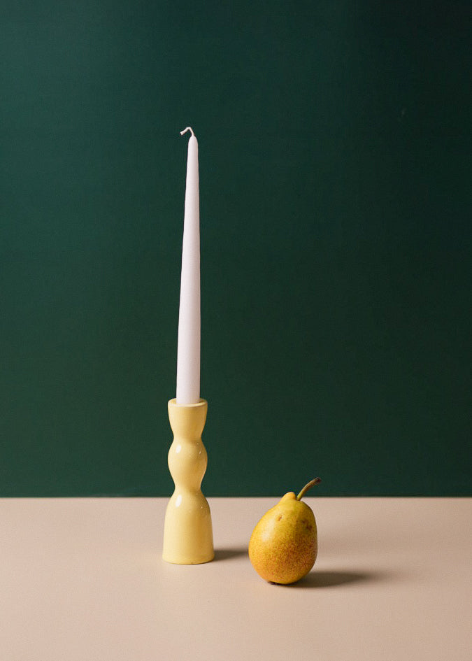 Yellow Low Wave Candleholder
