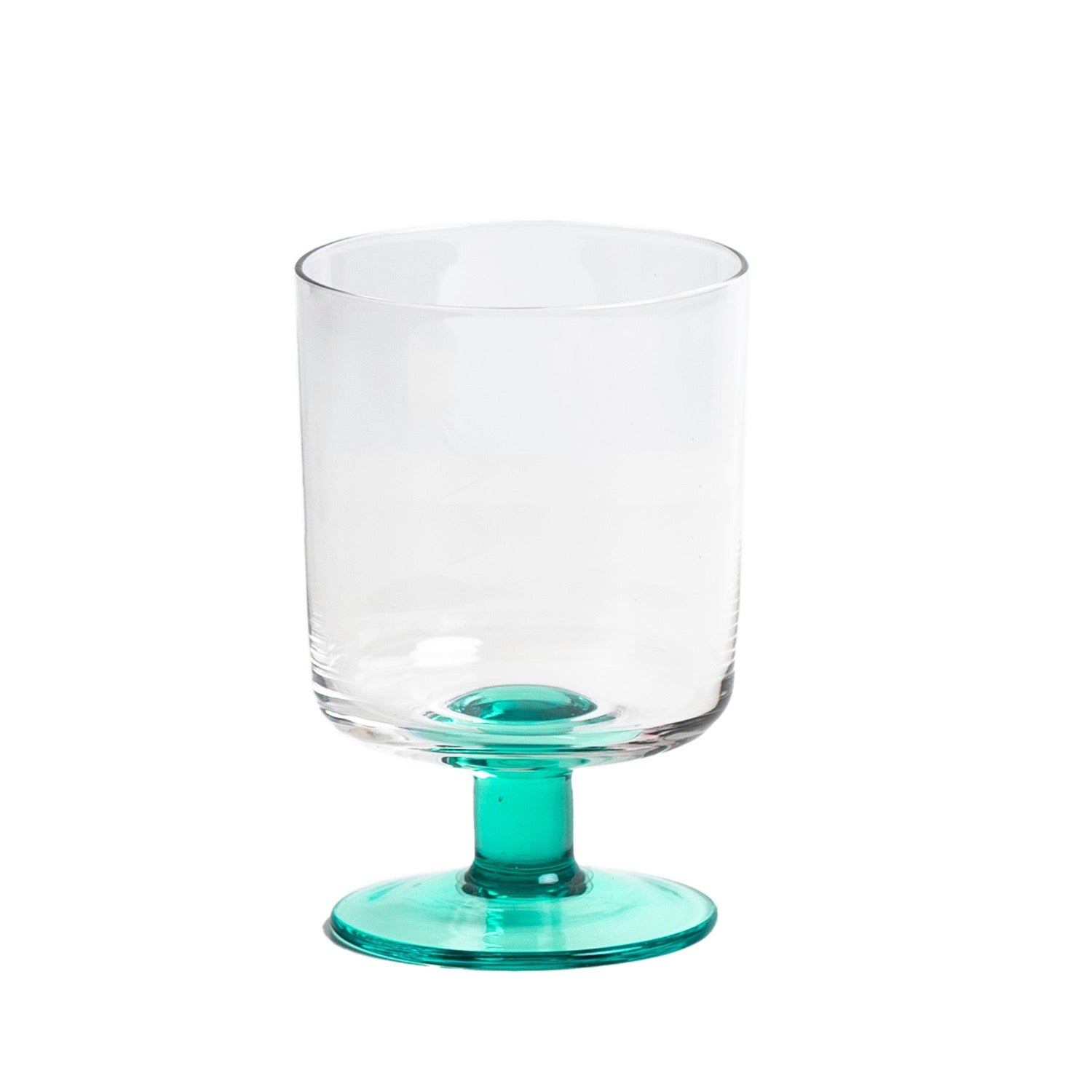 Set of 2 clear and green Eddie wine glasses