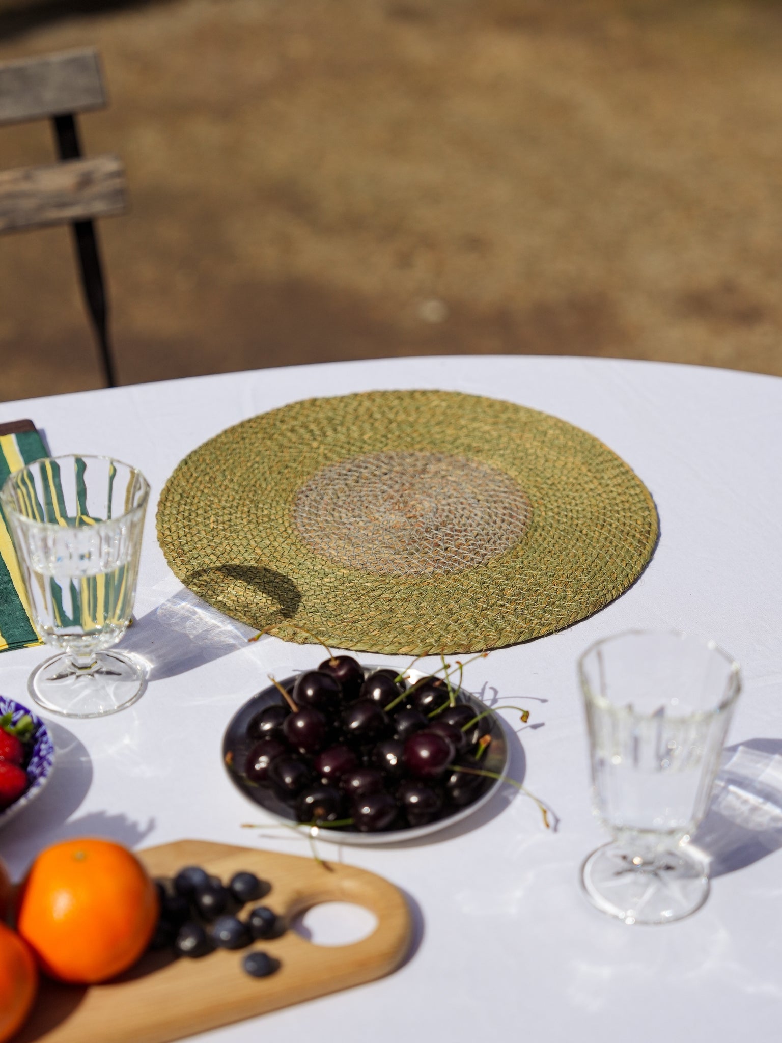 Seagrass placemat in green and grey by YOD&CO