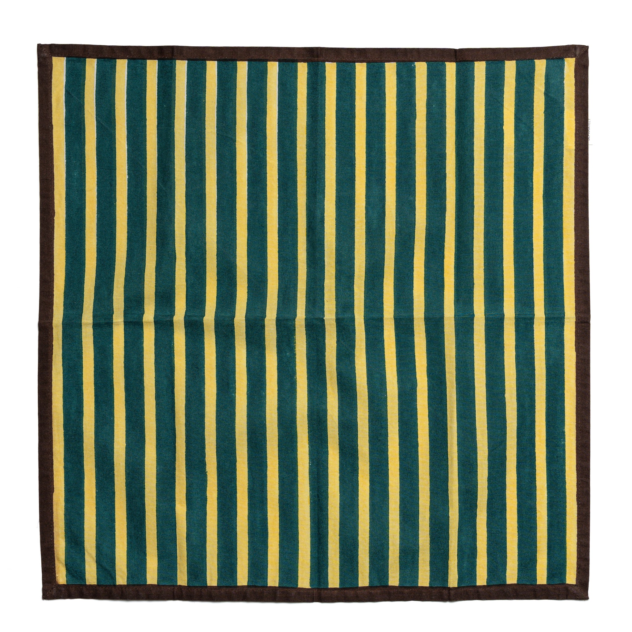 Block stripe napkins set of two - yellow and green