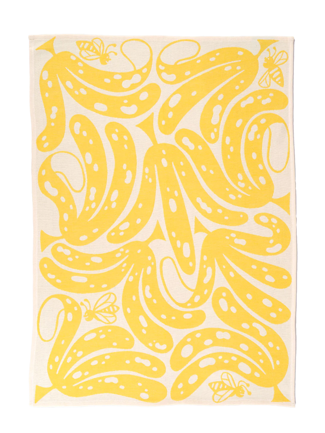 Yellow banana illustrated tea towel by Cari Vander Yacht for Wrap Magazine