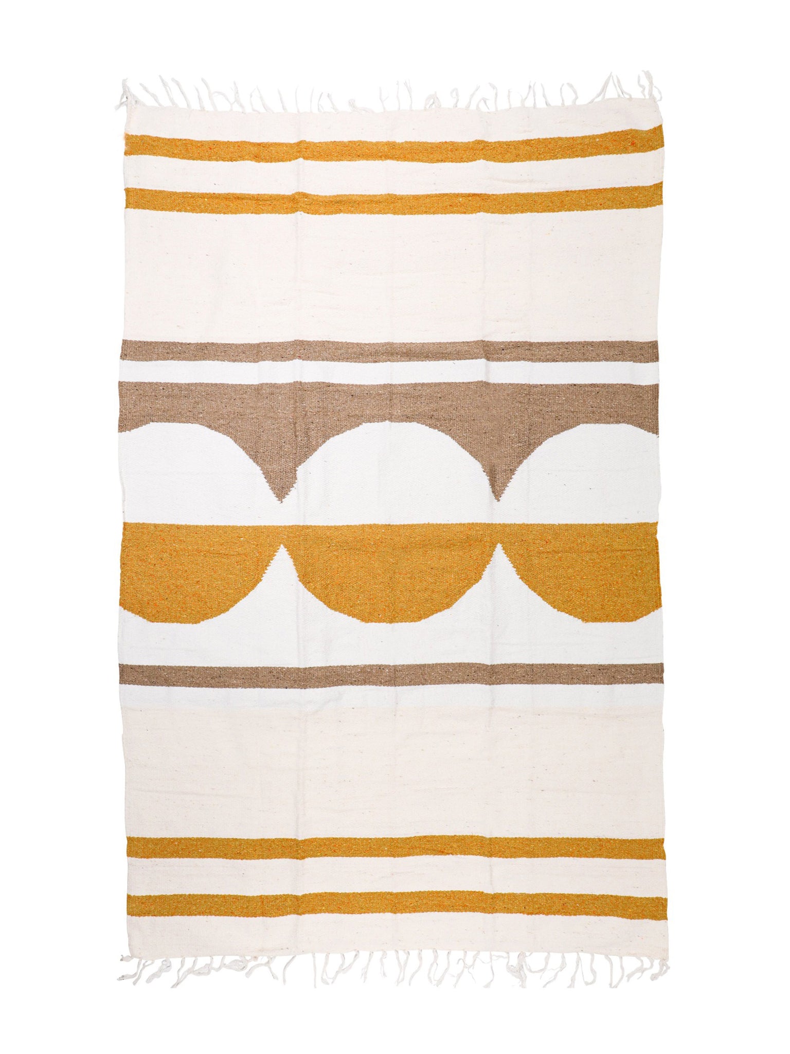 white yellow gold mexican cotton blanket Nipomo Luna Sol Blanket