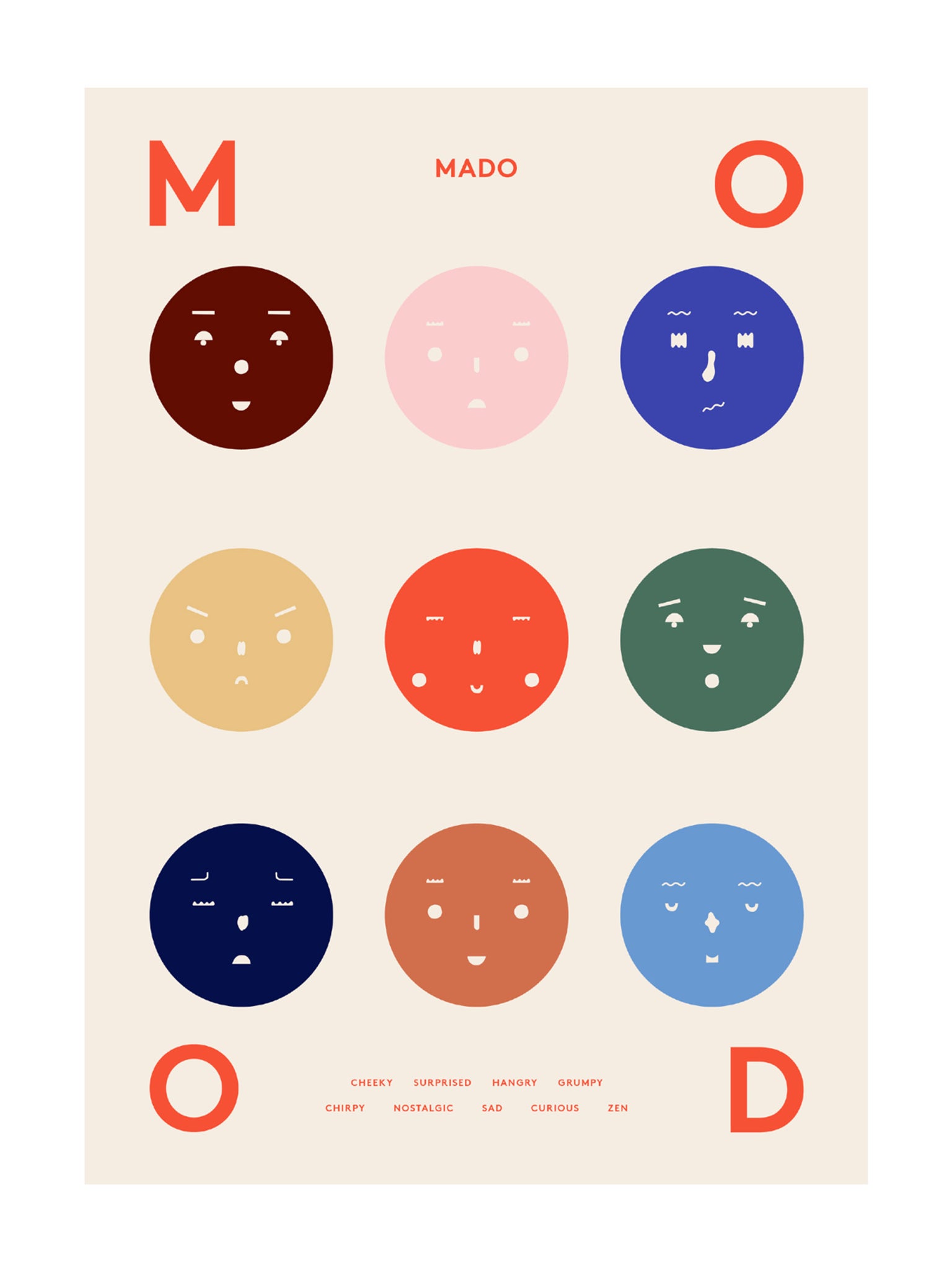 Nine Moods Children Art Print by Paper Collective