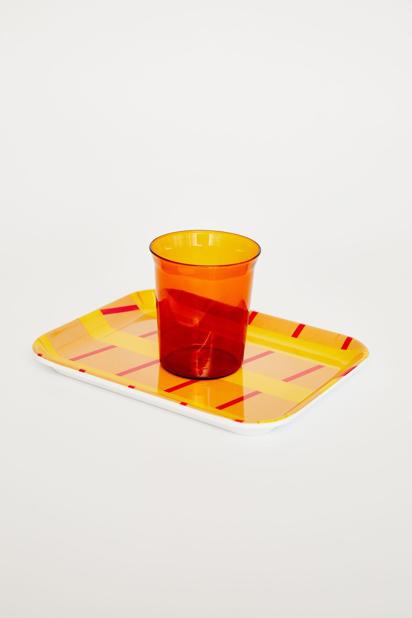 Yellow & Red Stripe Tray 19cm