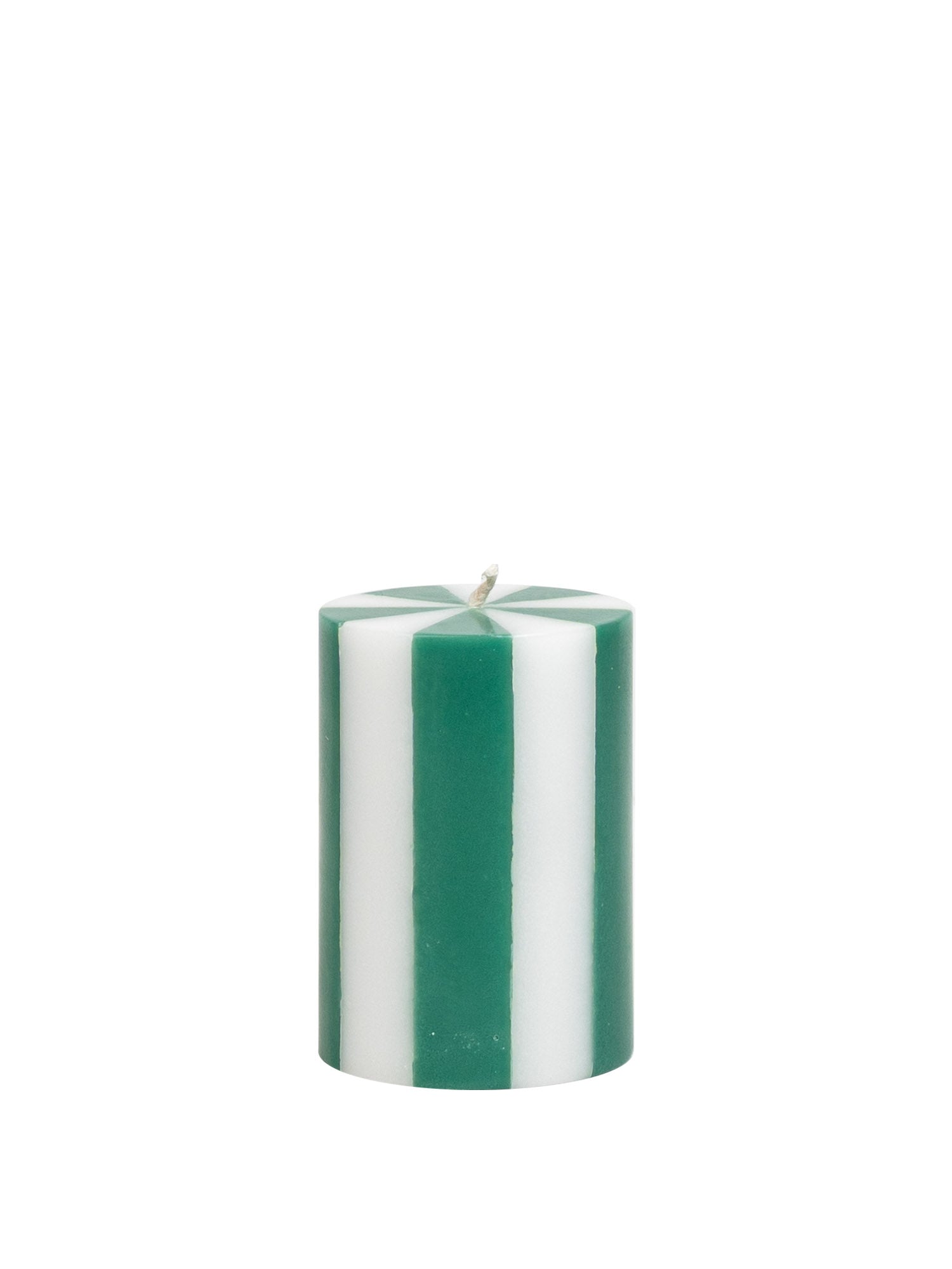 stripe pillar candle in red and green