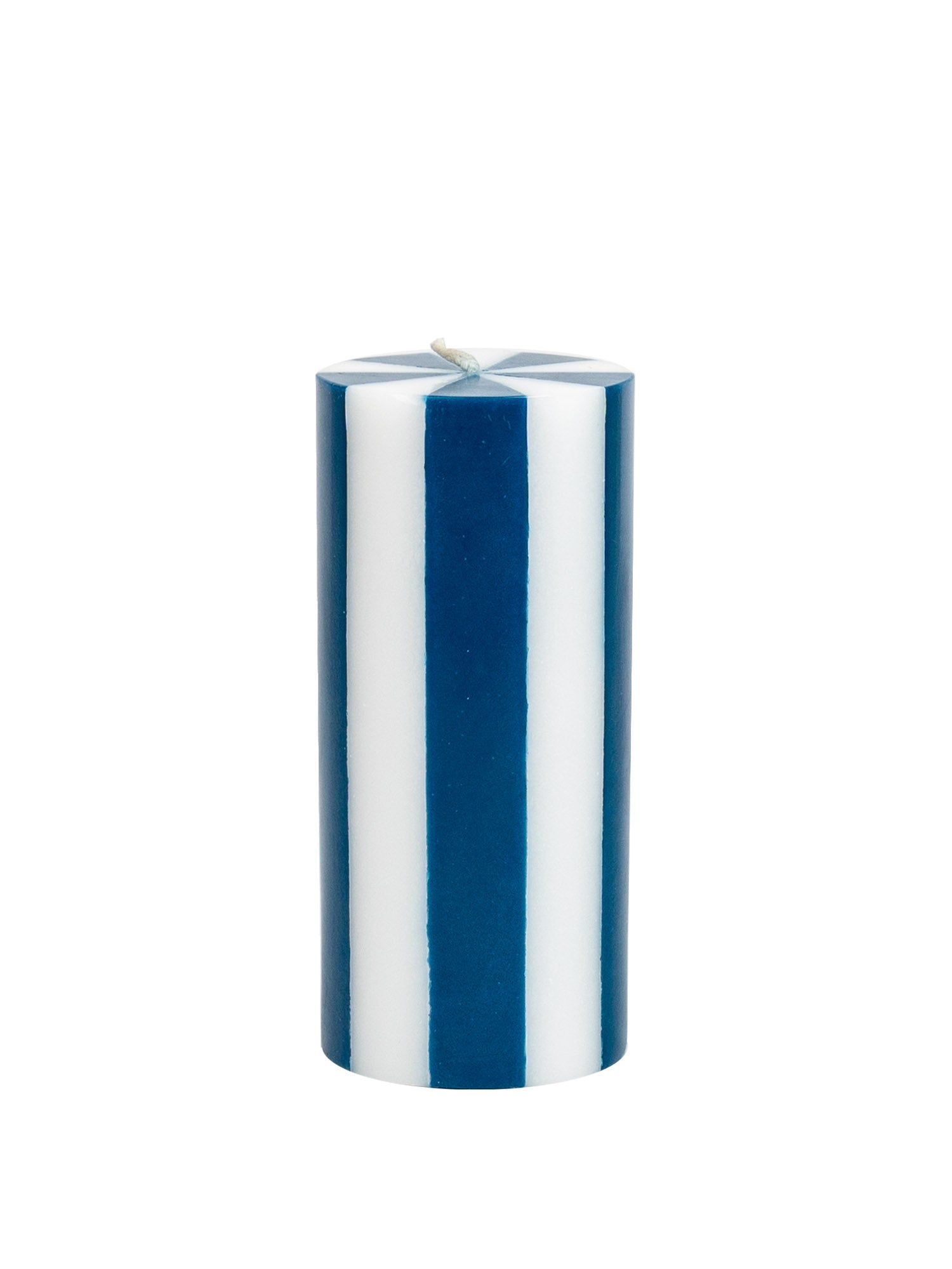 stripe pillar candle in green and red