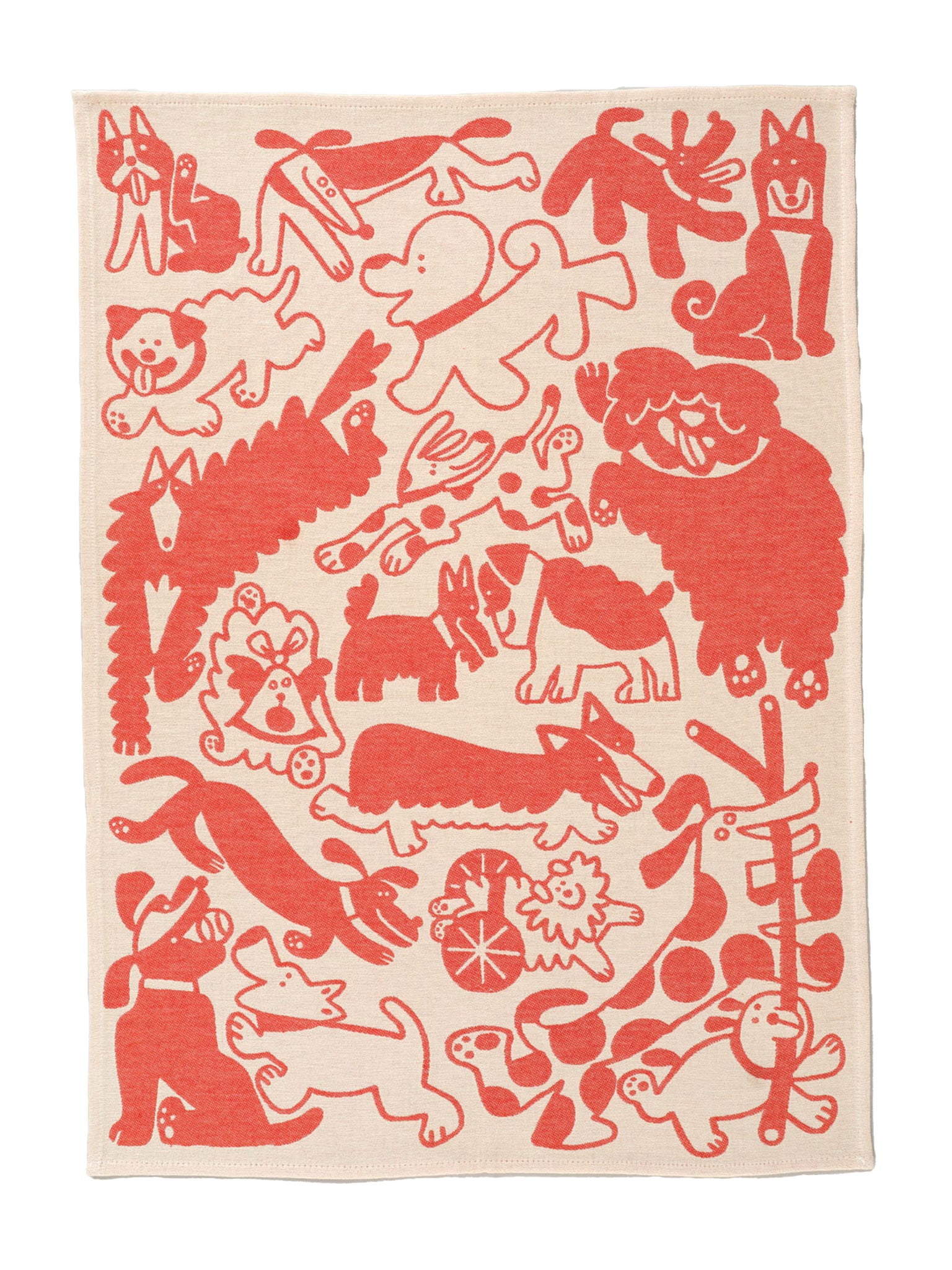 Orange Dogs cotton tea towels by Wrap