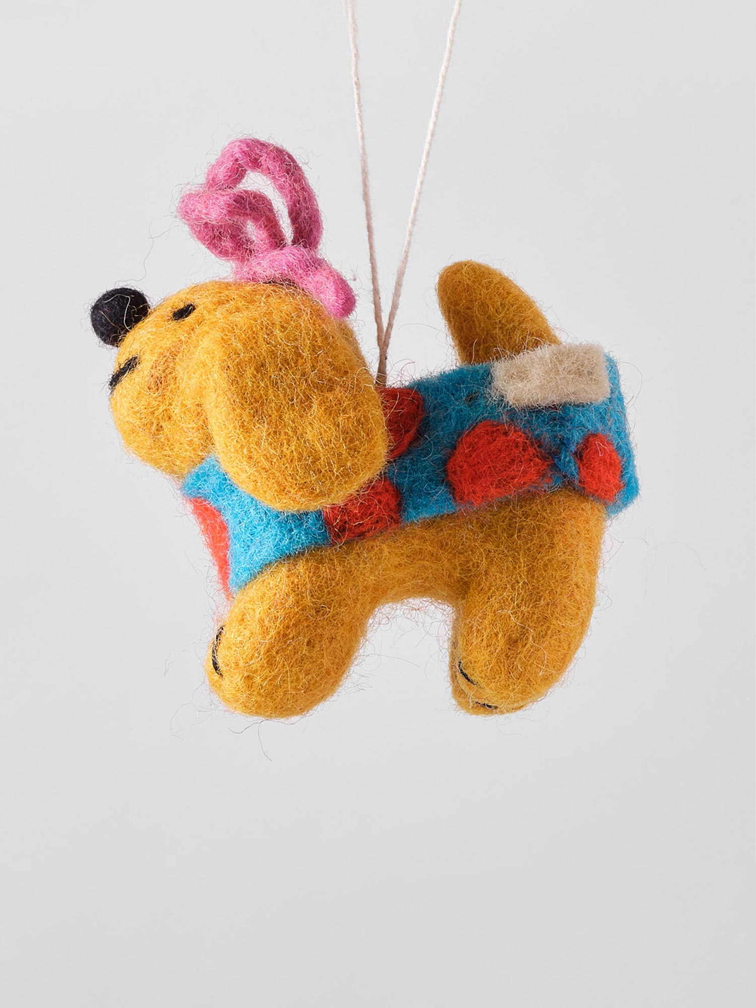 Fifi, Wrapped Dog with Pink Bow