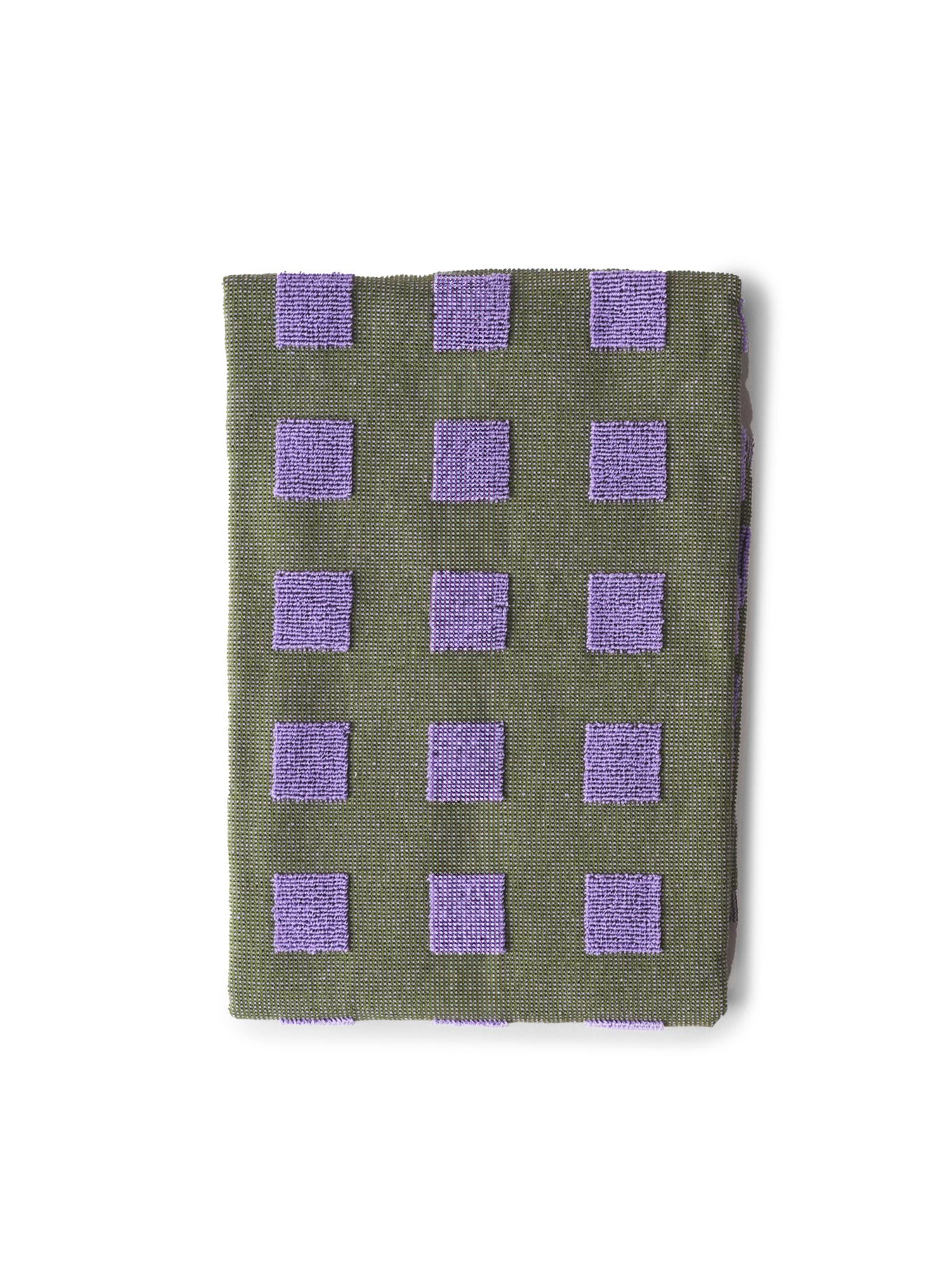 Squares Olive/Lilac Tea Towel