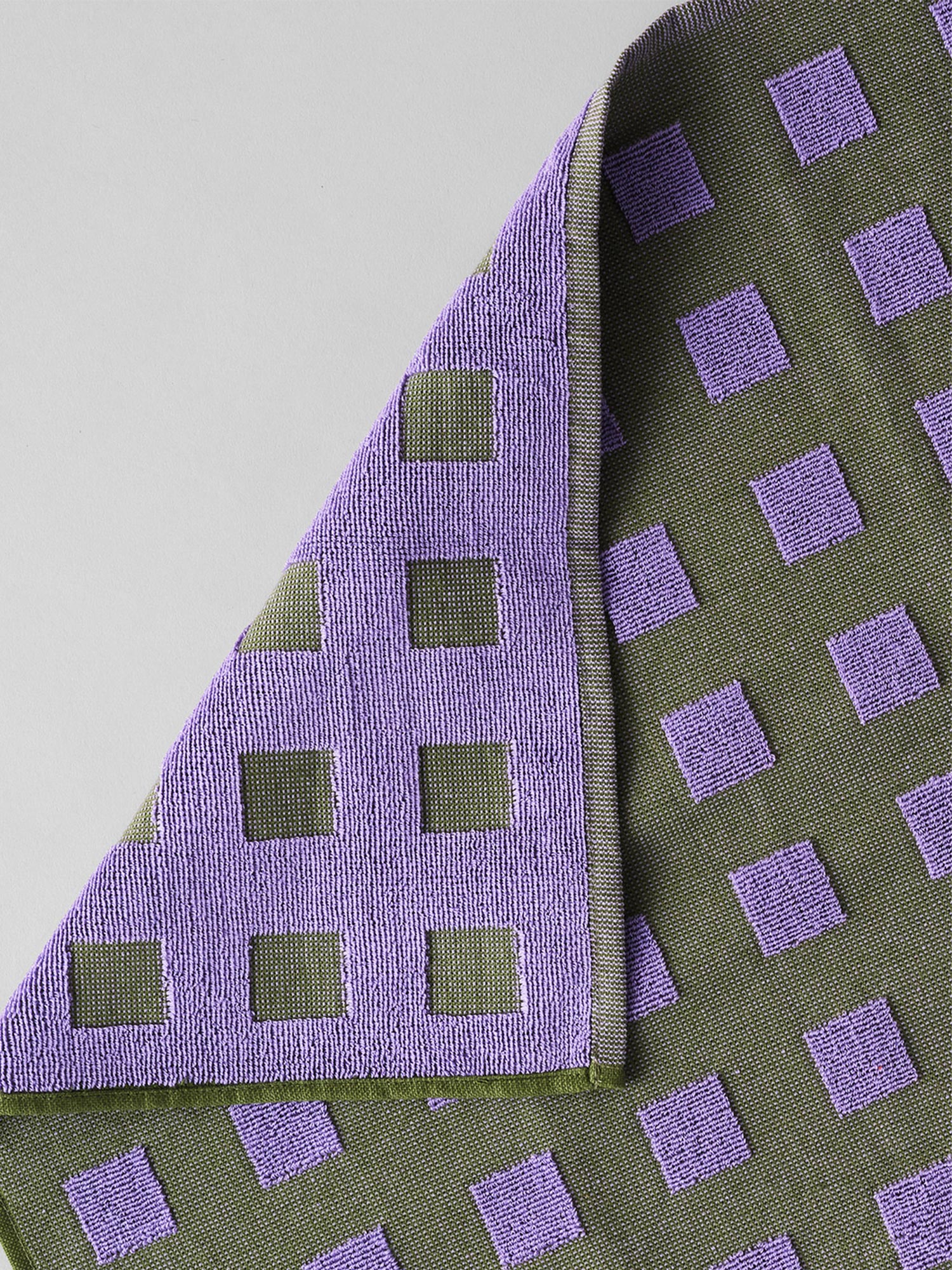 Squares Olive/Lilac Tea Towel
