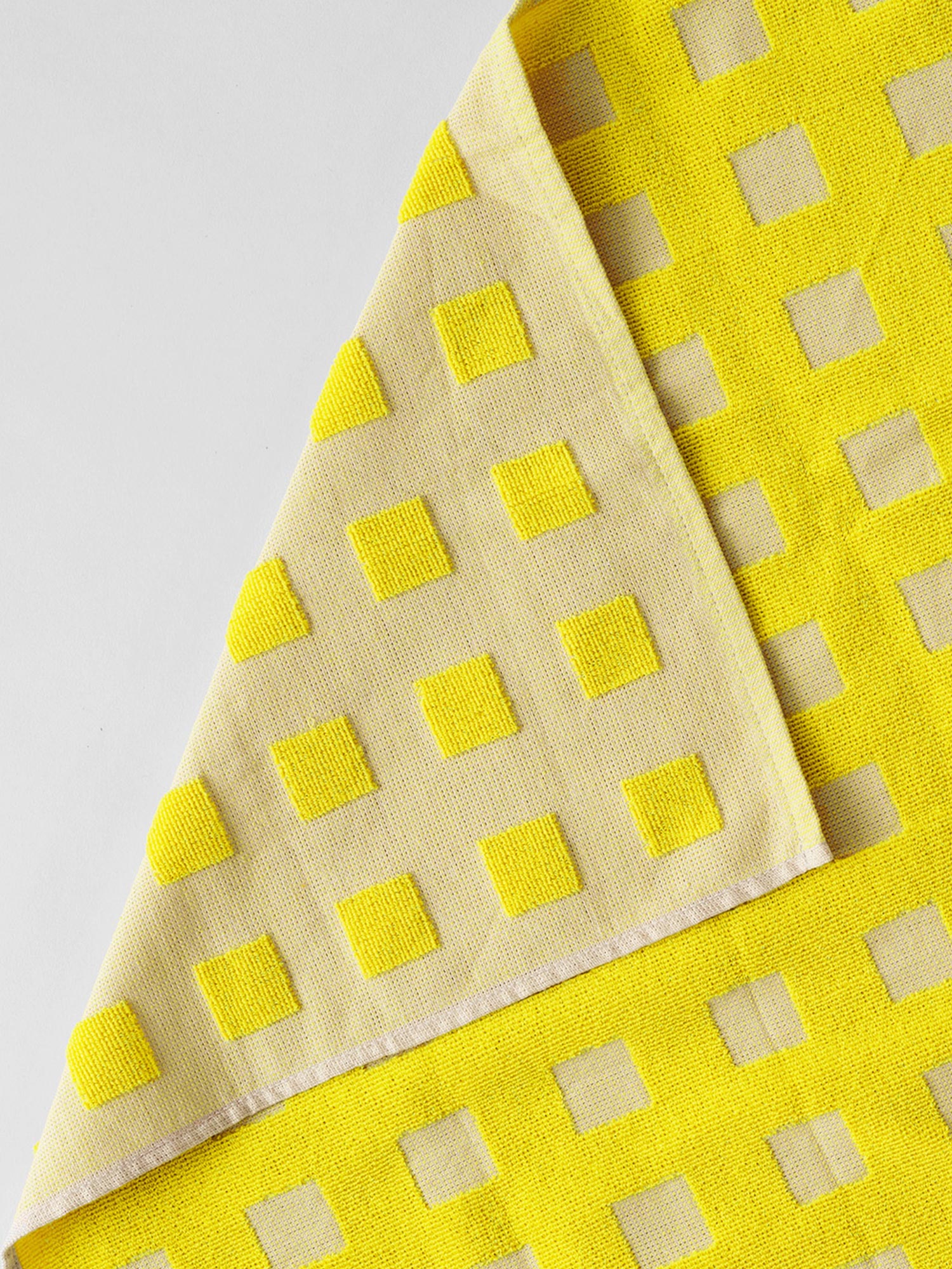 Squares Yellow Tea Towel