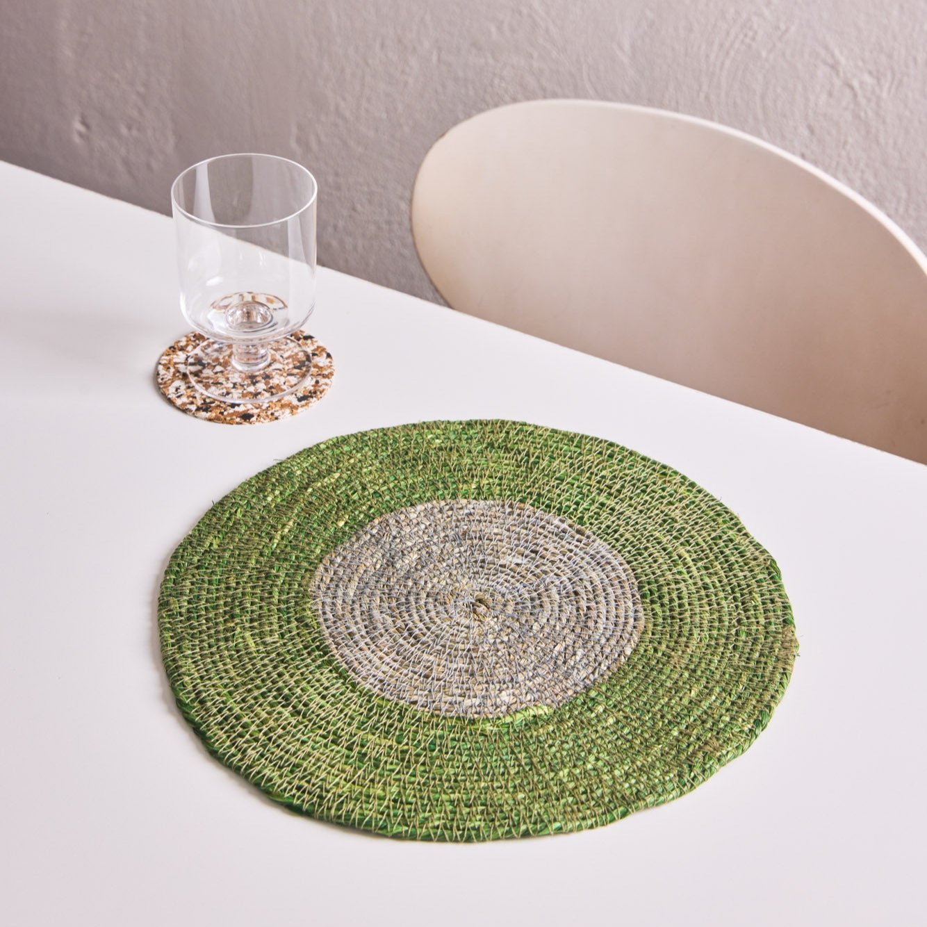 Seagrass placemat in green and grey by YOD&CO