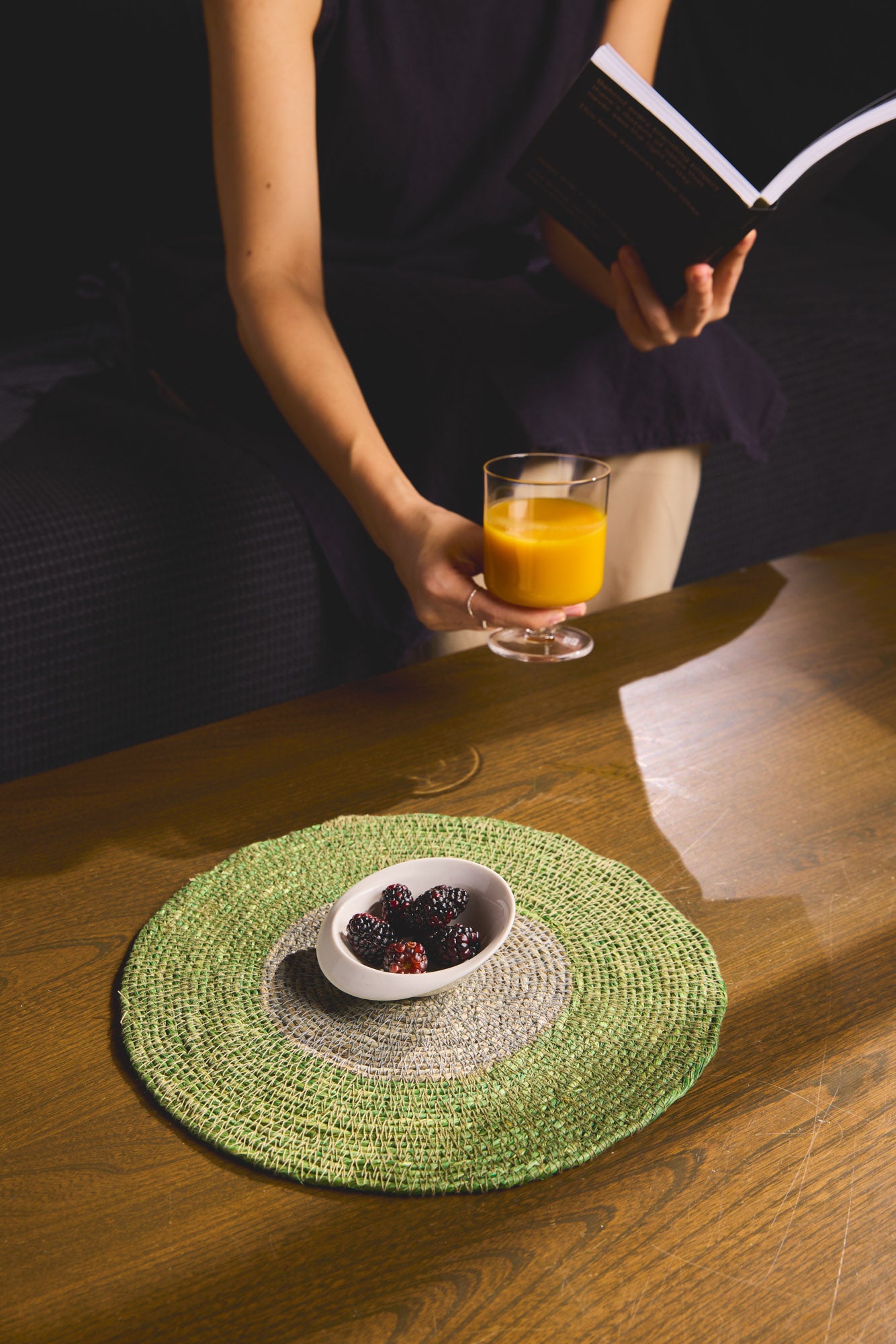 Seagrass placemat in green and grey by YOD&CO