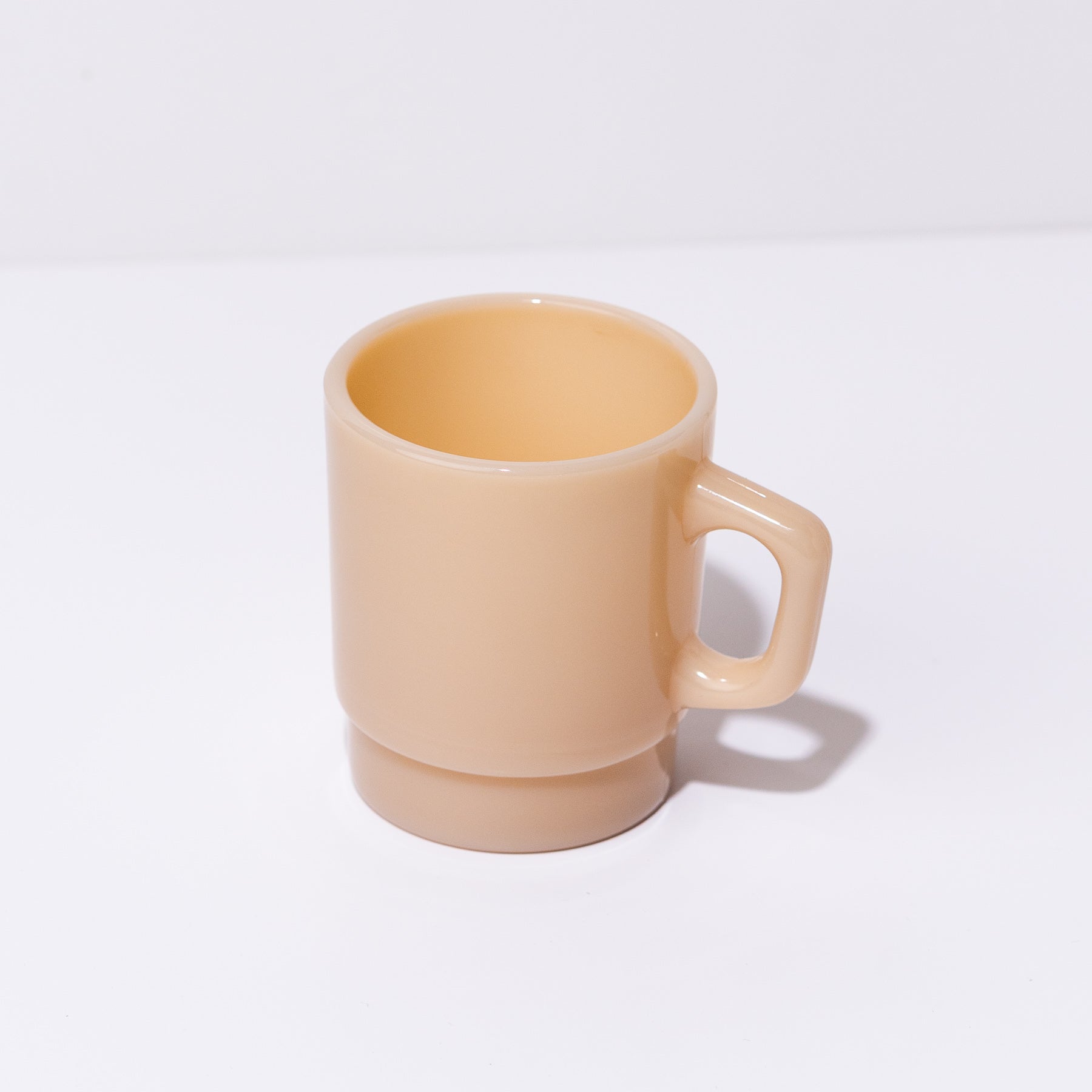 milk glass mug in brown