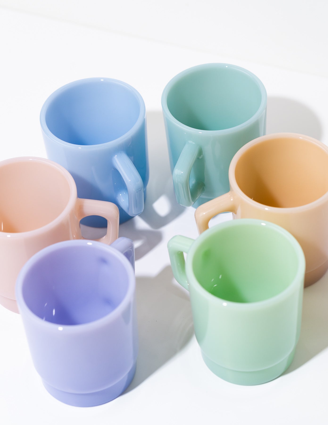 milk glass mug in lilac