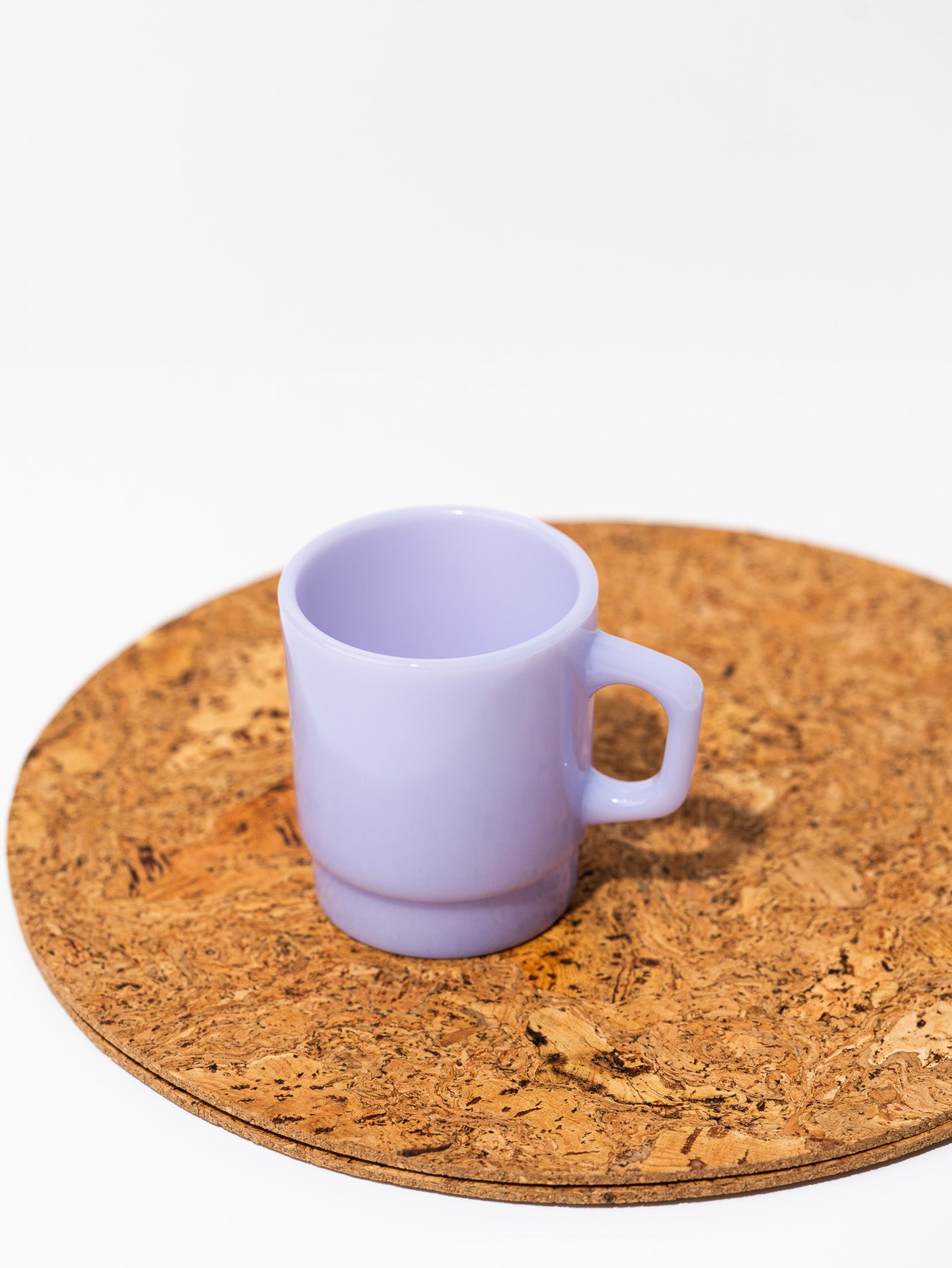 milk glass mug in lilac