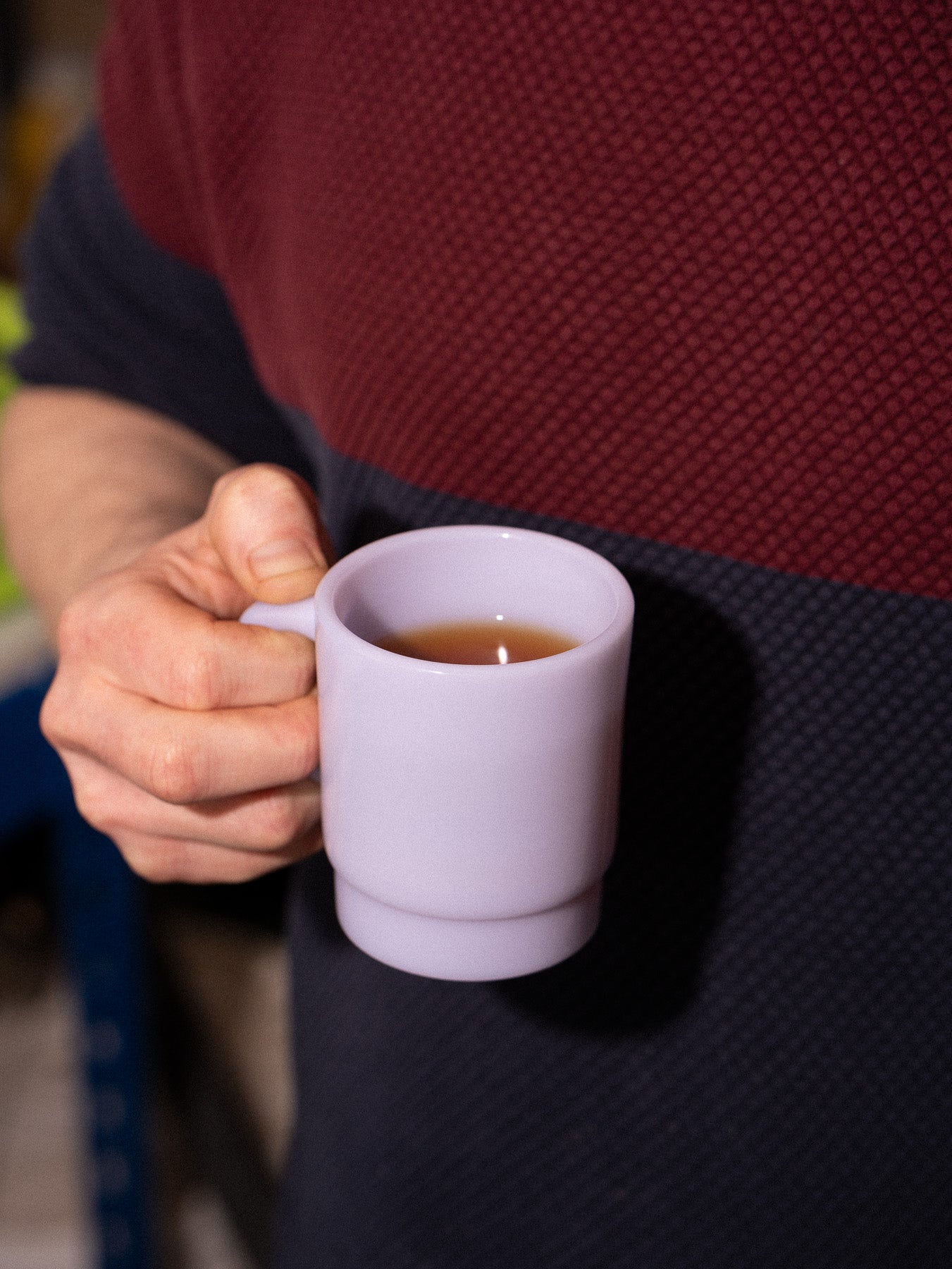 milk glass mug in green