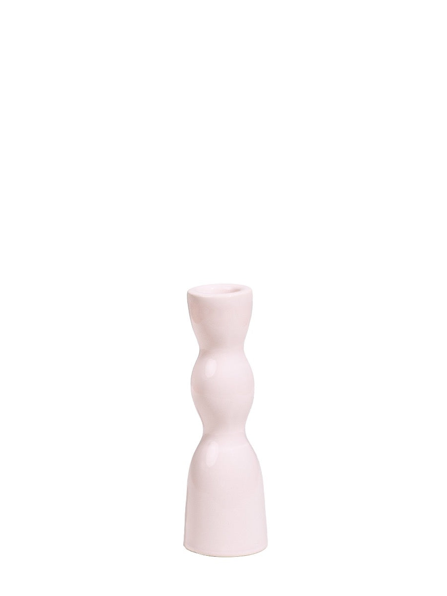 low pink candleholder 
