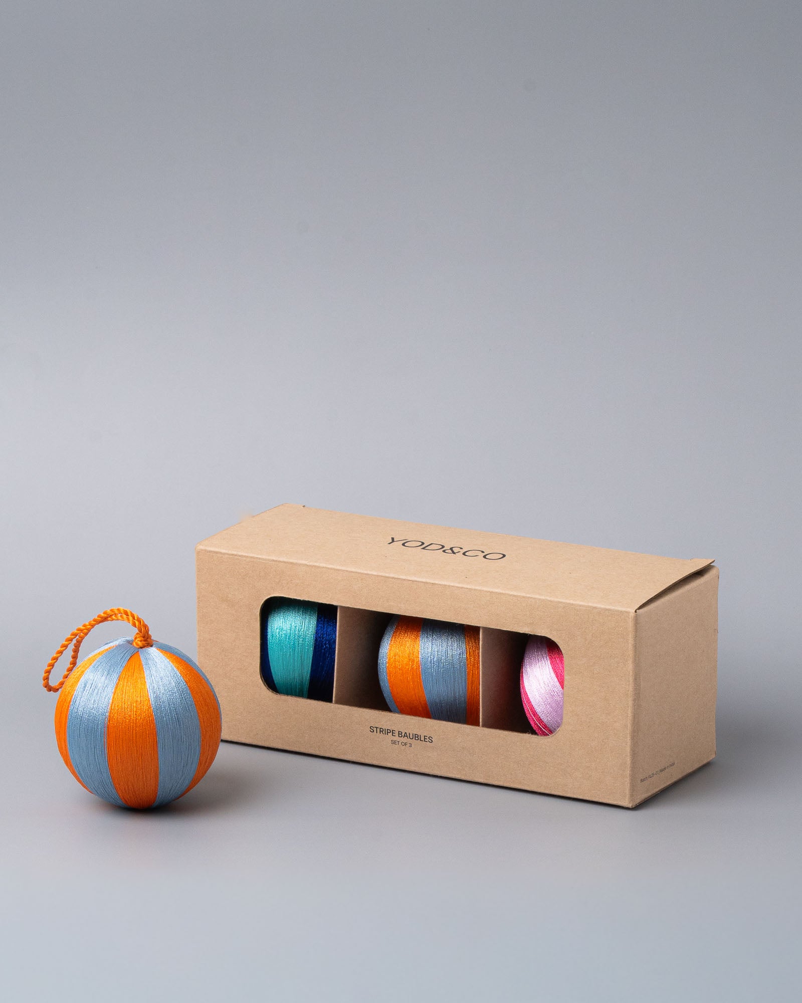 Stripe Bauble M Set/3 - Multi Colour