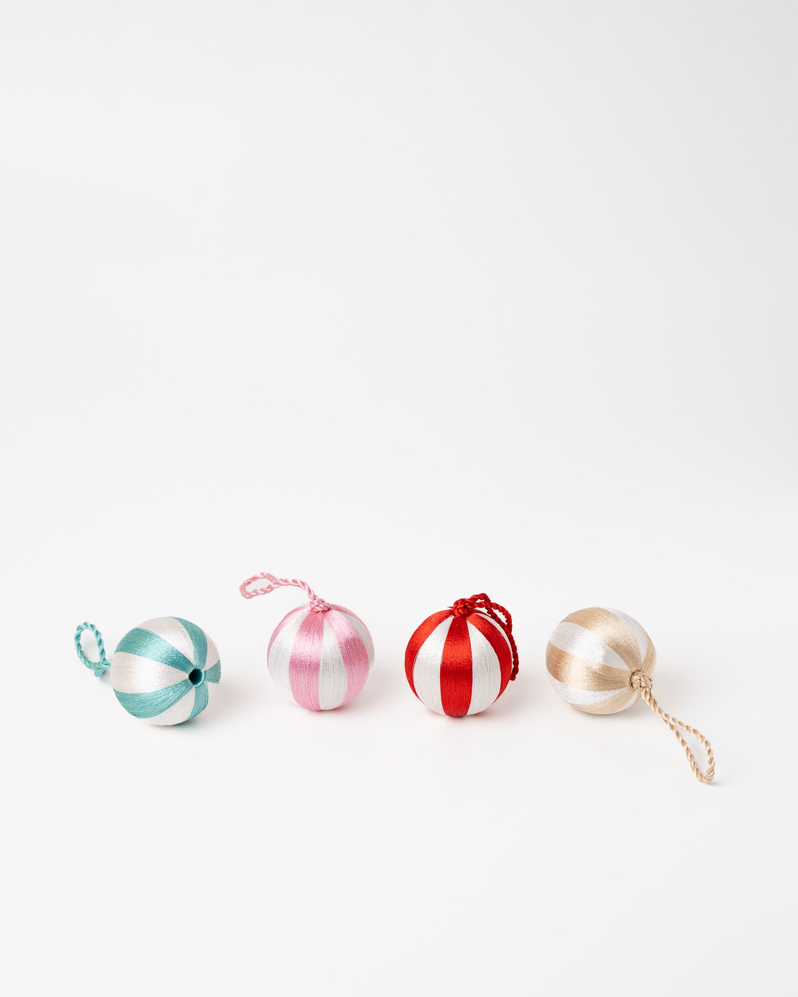 Stripe Bauble S Set/4 - Multi White