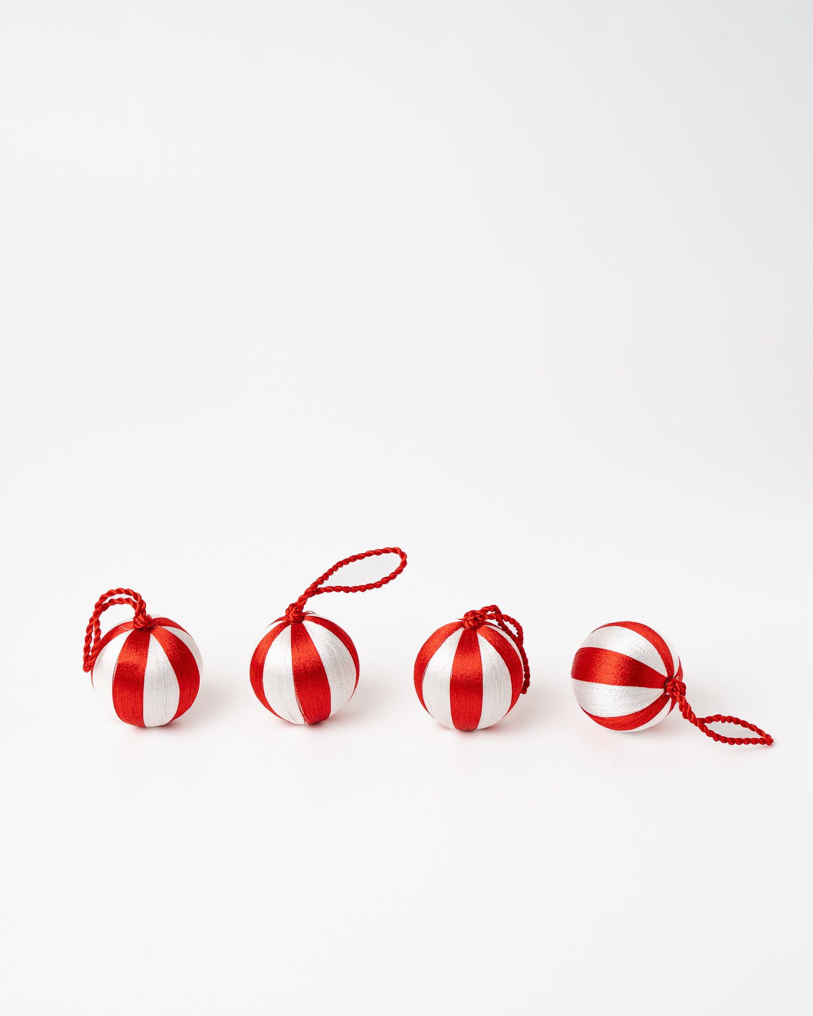 Stripe Bauble S Set/4 - Red / White