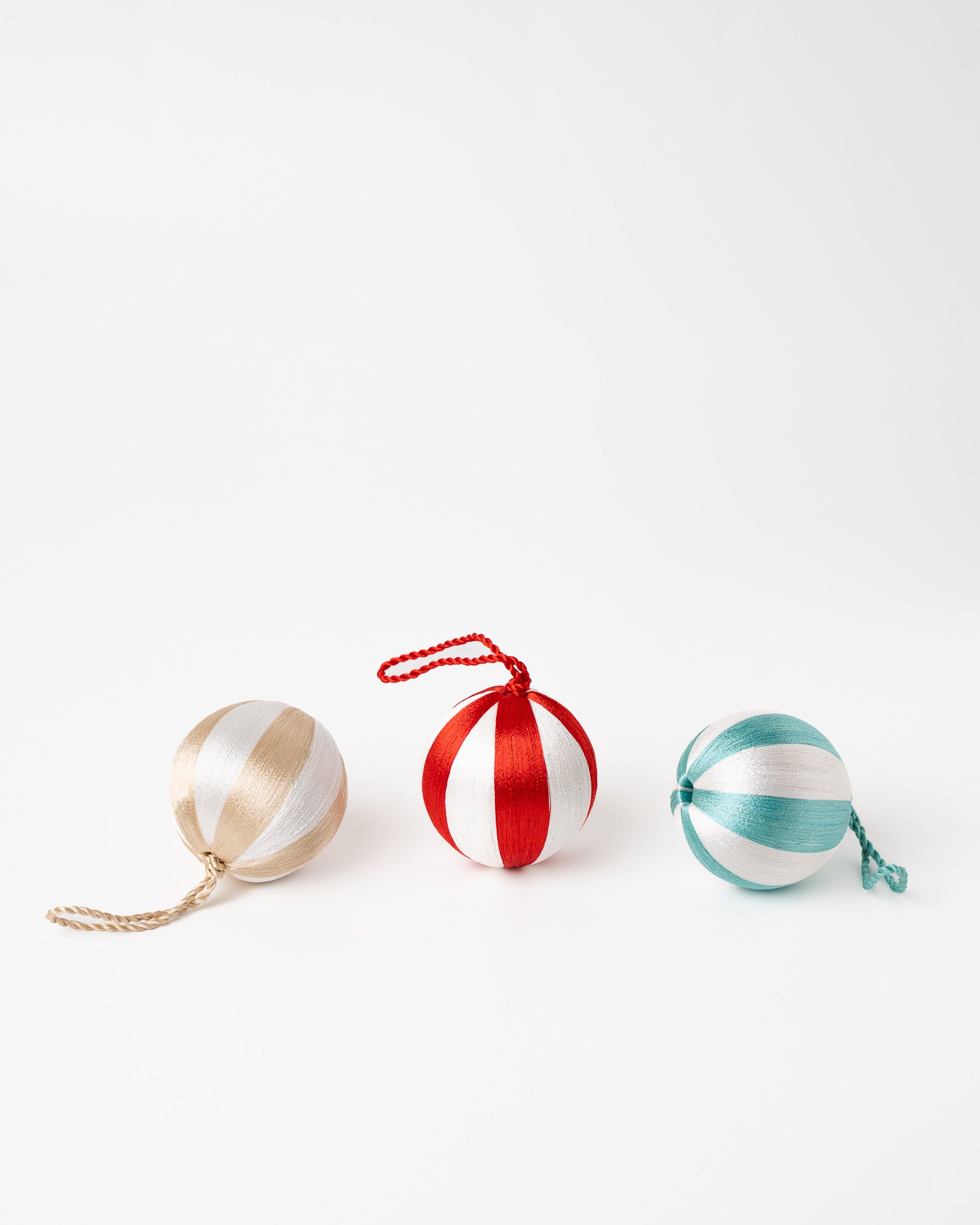 Stripe Bauble M Set/3 - Multi White