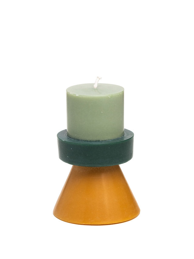 Stack Candle mini by Yod and co in green and yellow