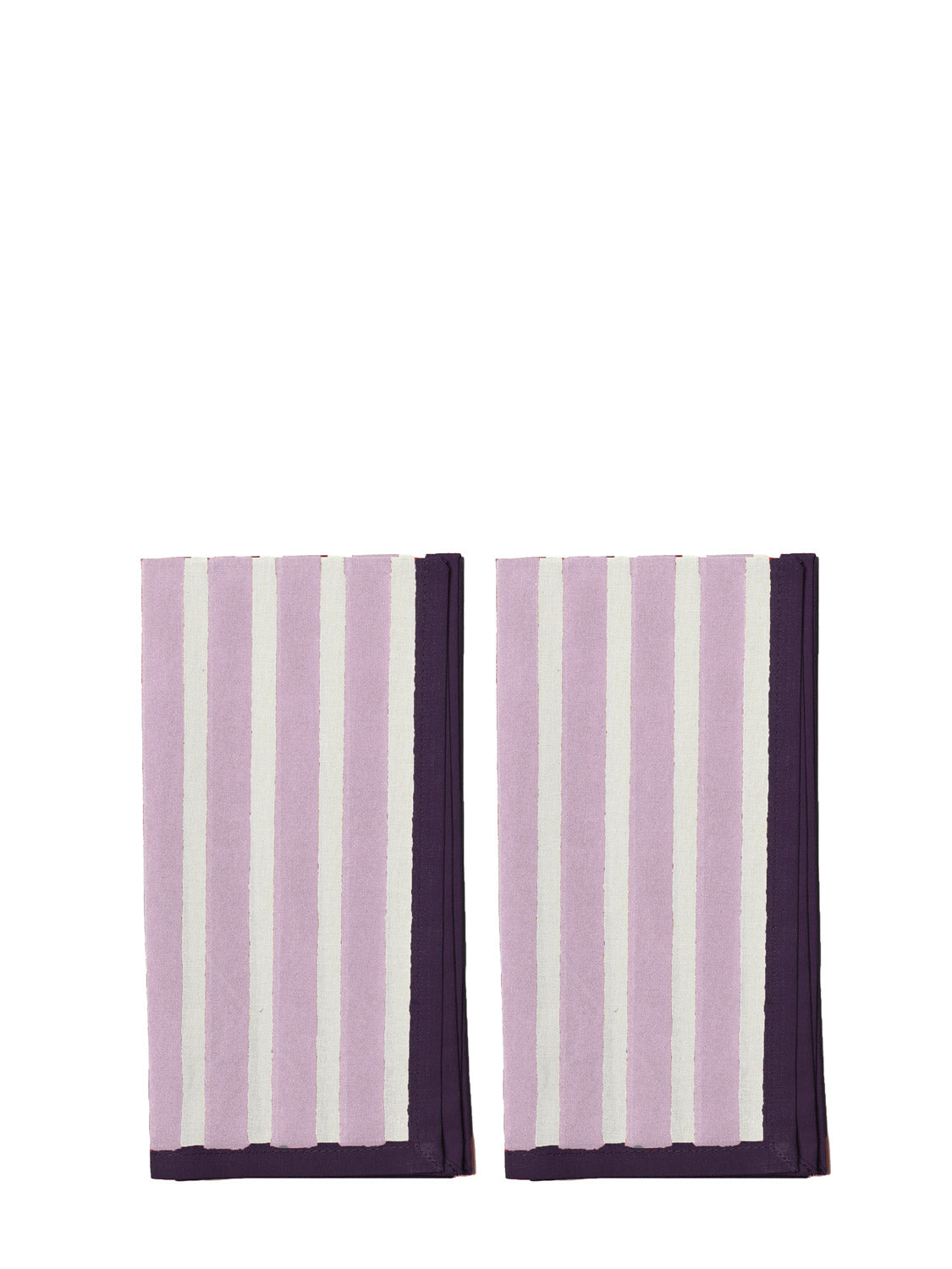 lilac white purple cotton napkin set of 2 by Yod & Co