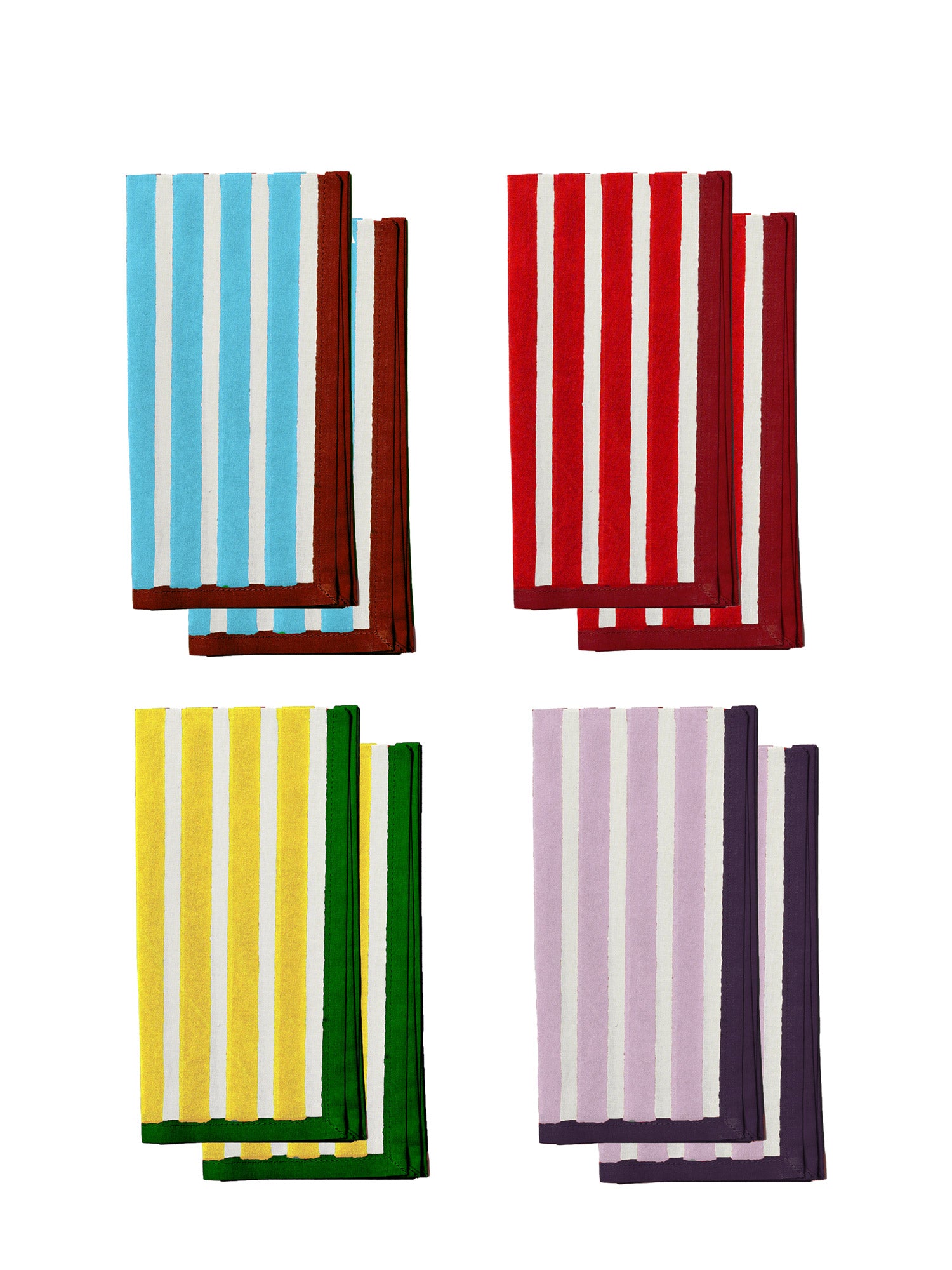 glassette colour stripe napkin set exclusive by yod and co