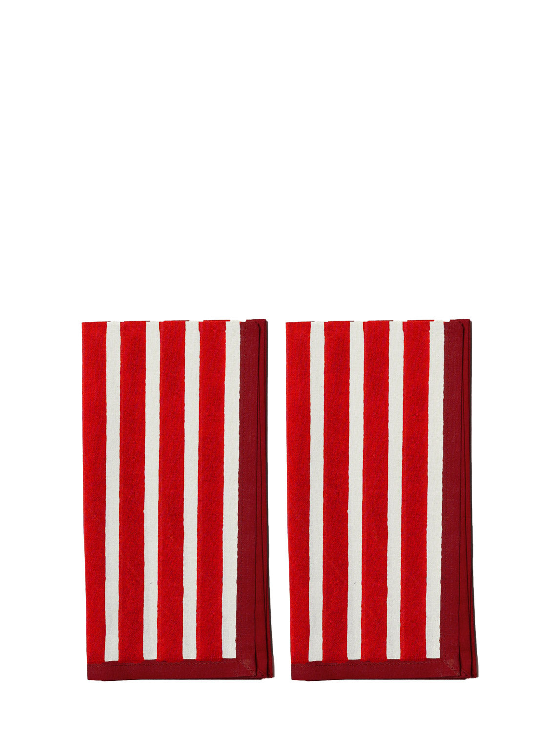 red white stripe cotton napkin set of 2 by Yod and Co