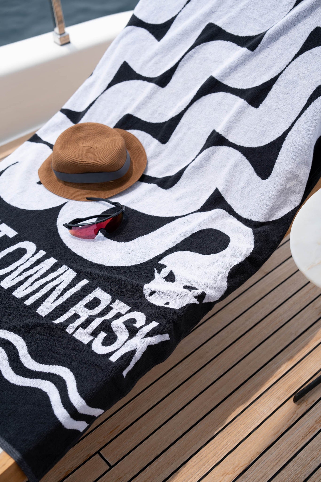 Alex khabbazi black and white snake beach towel 
