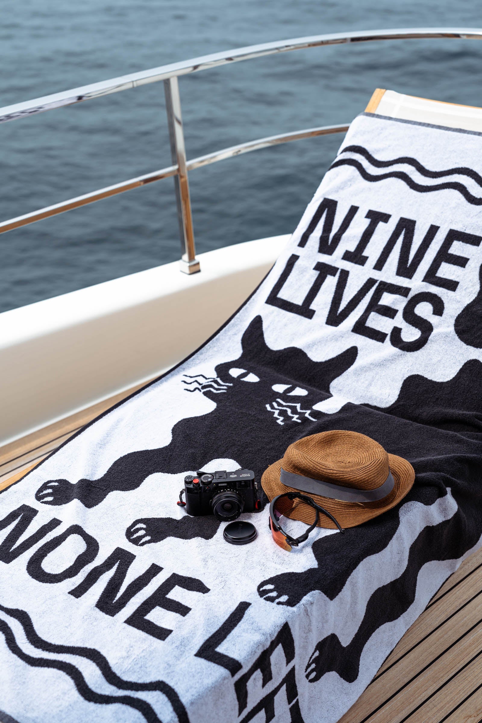 Cat Print Terry Cotton Beach Towel 90x170cm | 530gsm | YOD&CO x