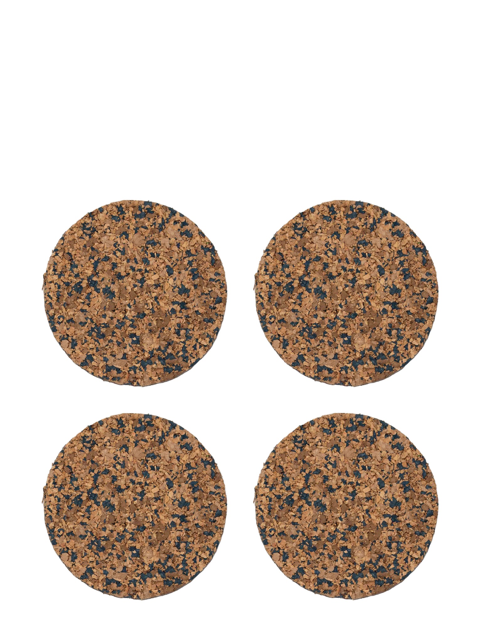 set of 4 navy recycled rounds cork coasters by Yod&CO