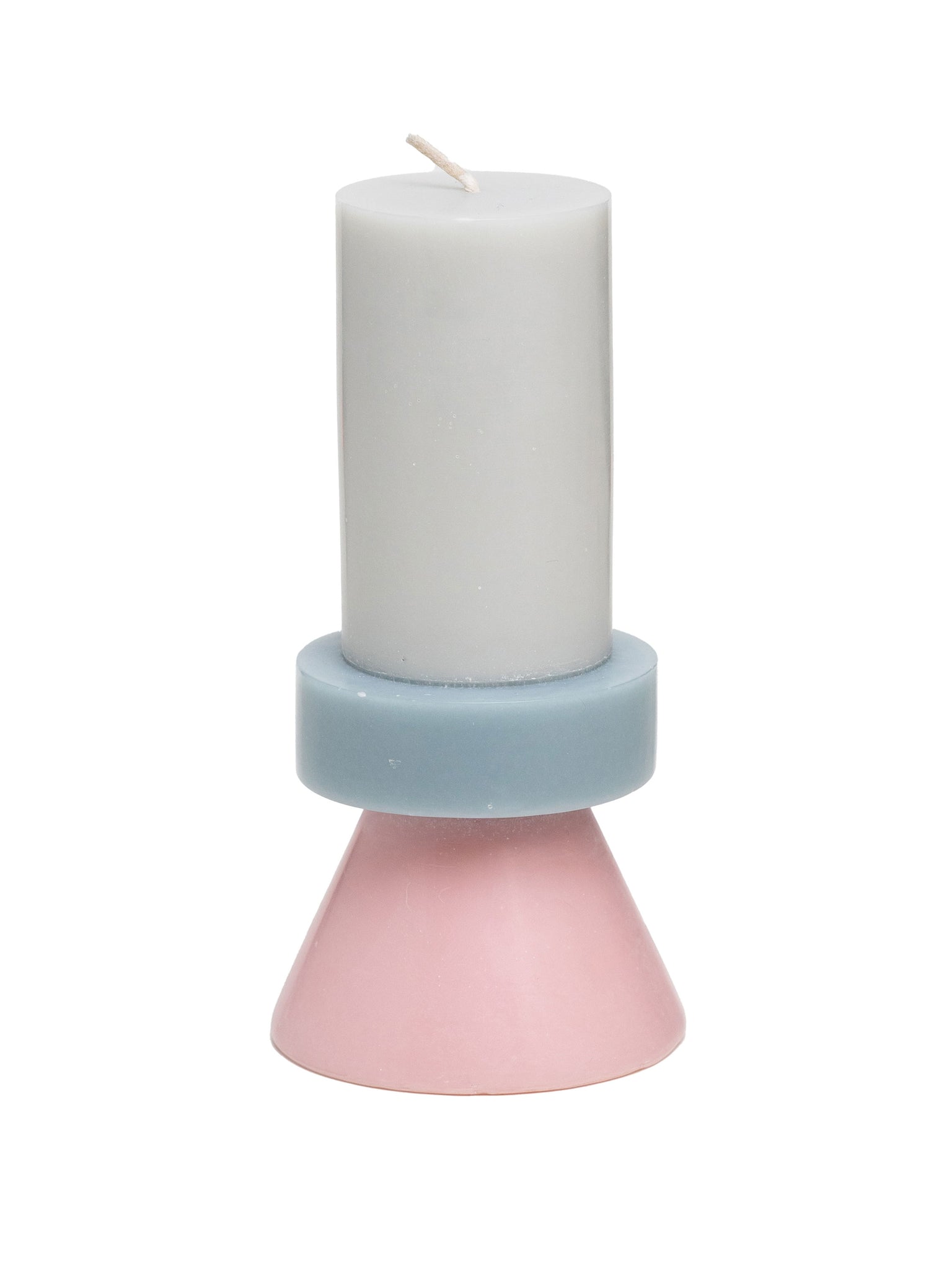 Stack Candle Tall, shaped candles by Yod and co in grey, blue, pink